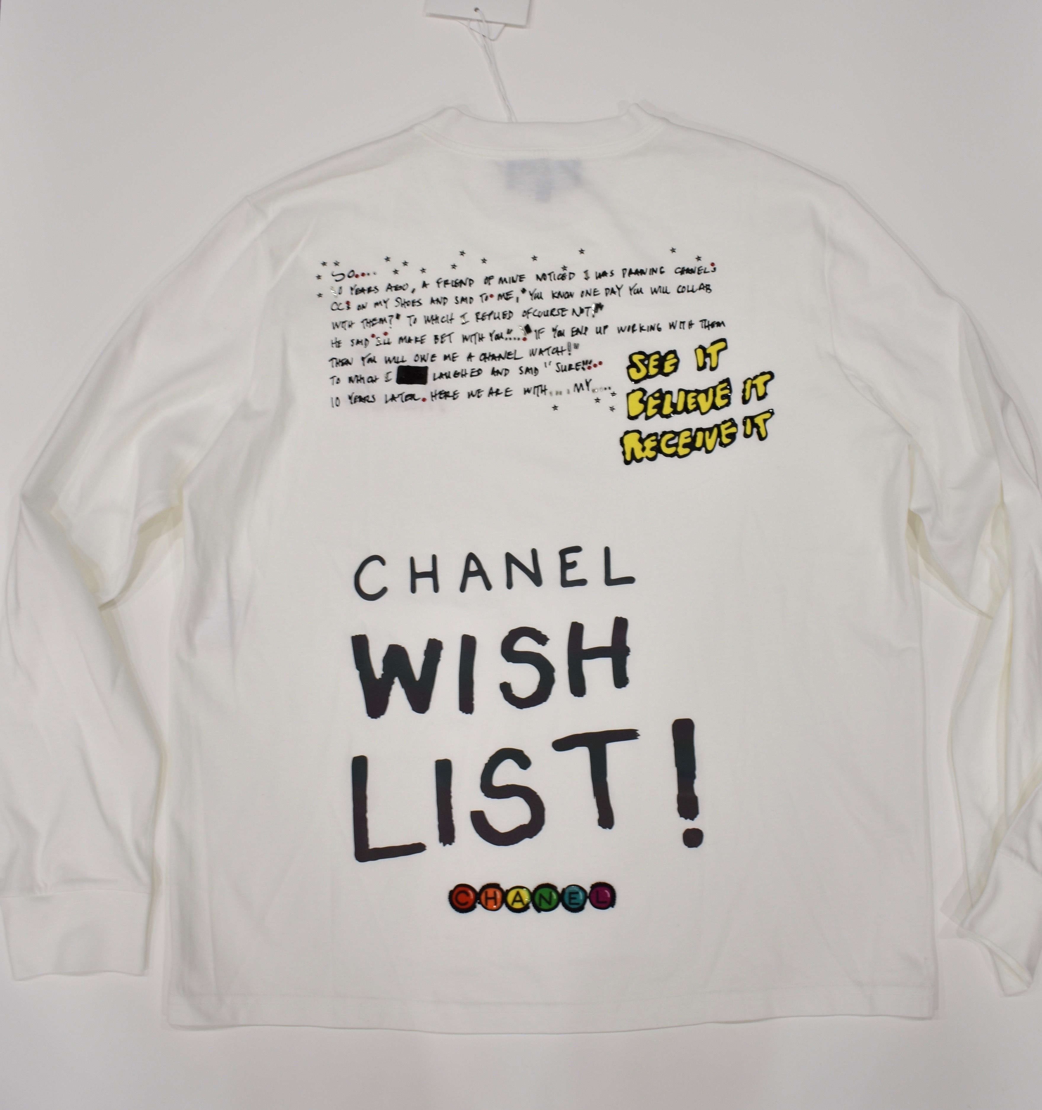 Chanel - White Velvet Logo L/S Crewneck Uniform T-Shirt – eluXive