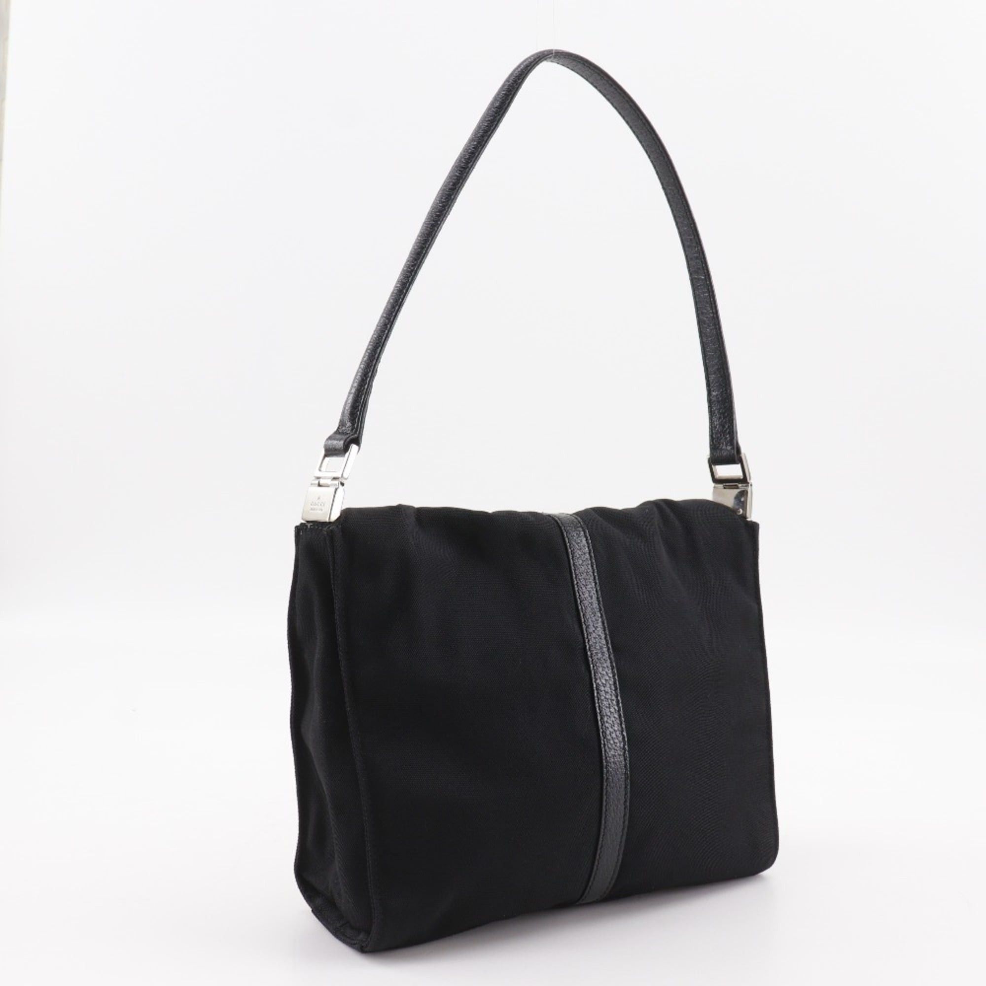 Gucci Gucci Jackie Shoulder Bag 001.3734.200047, Black Nylon Canvas, Flap, Women's Size ONE SIZE - 3 Thumbnail