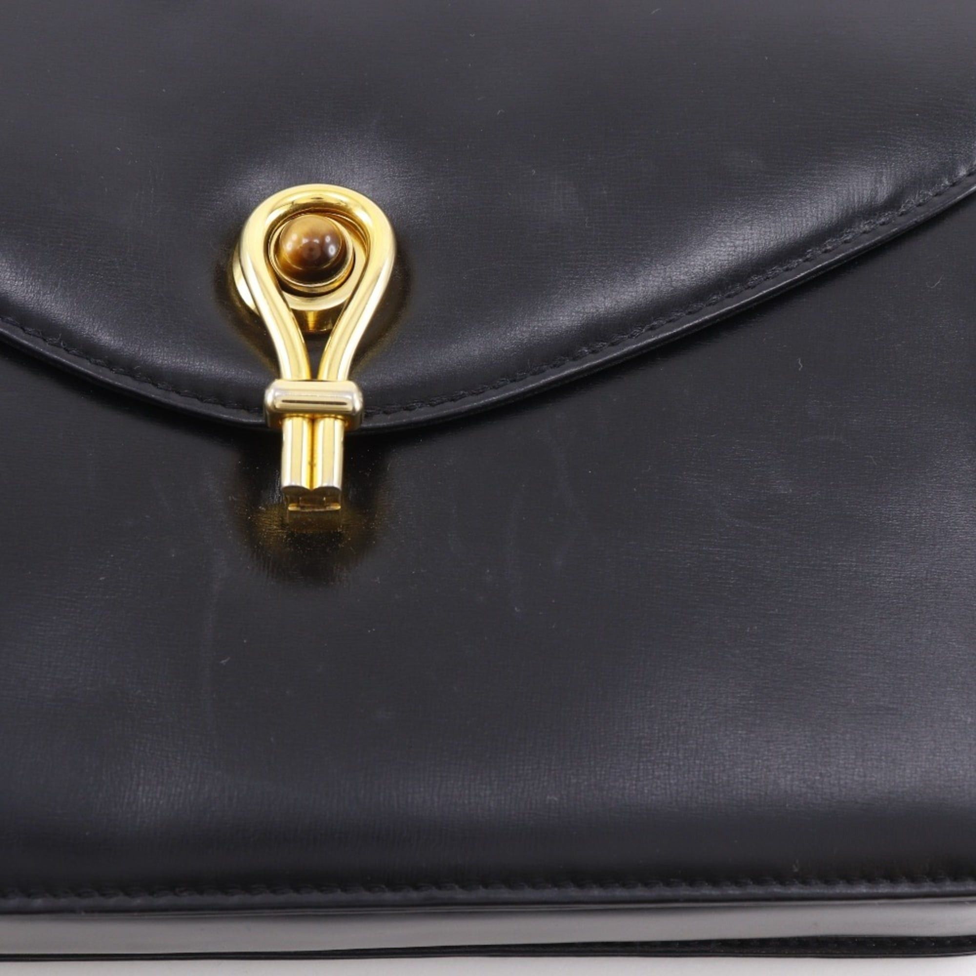 Gucci Gucci Old Shoulder Bag, Vintage Calfskin, Black, A5 Size, Flap, Women's Size ONE SIZE - 11 Thumbnail