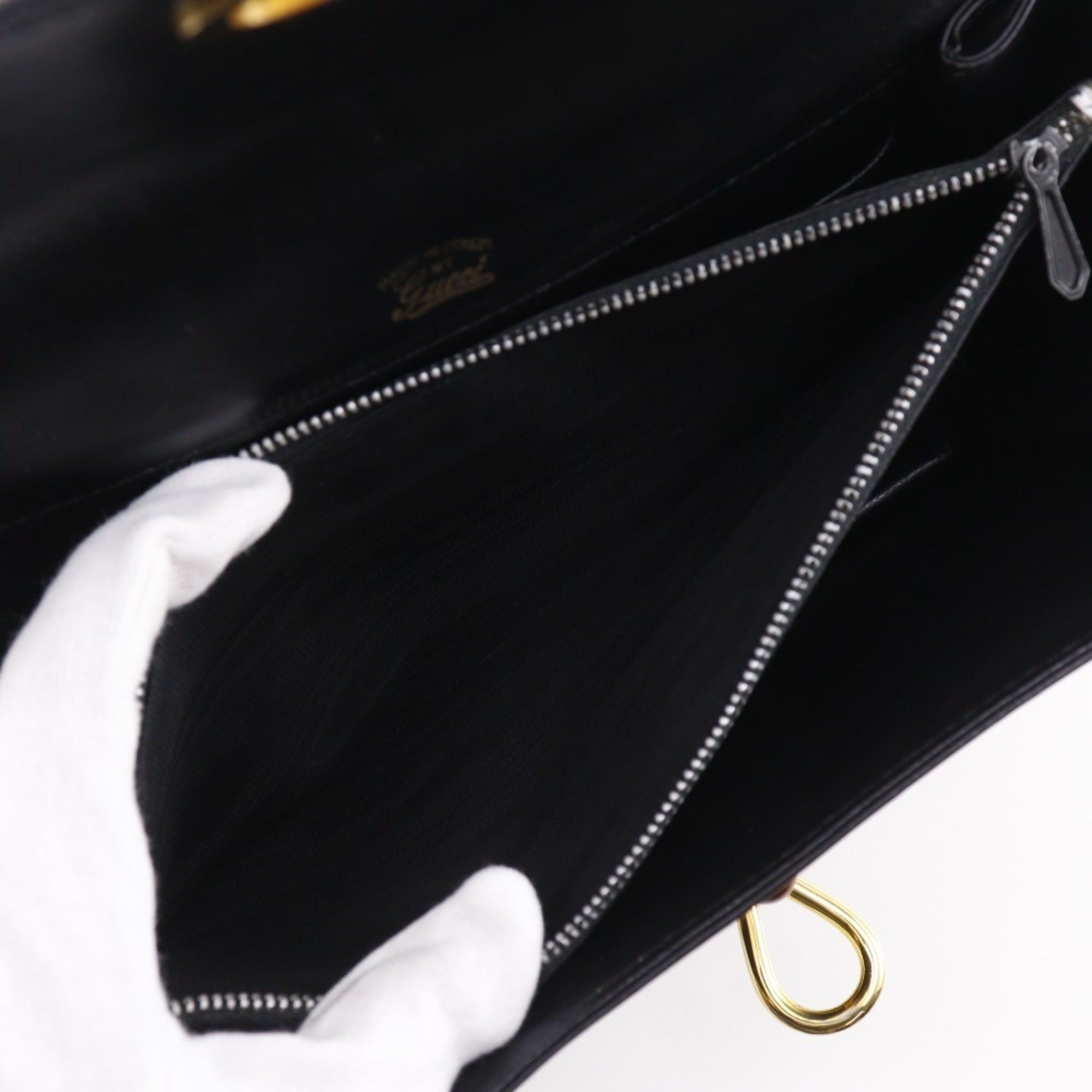 Gucci Gucci Old Shoulder Bag, Vintage Calfskin, Black, A5 Size, Flap, Women's Size ONE SIZE - 7 Thumbnail