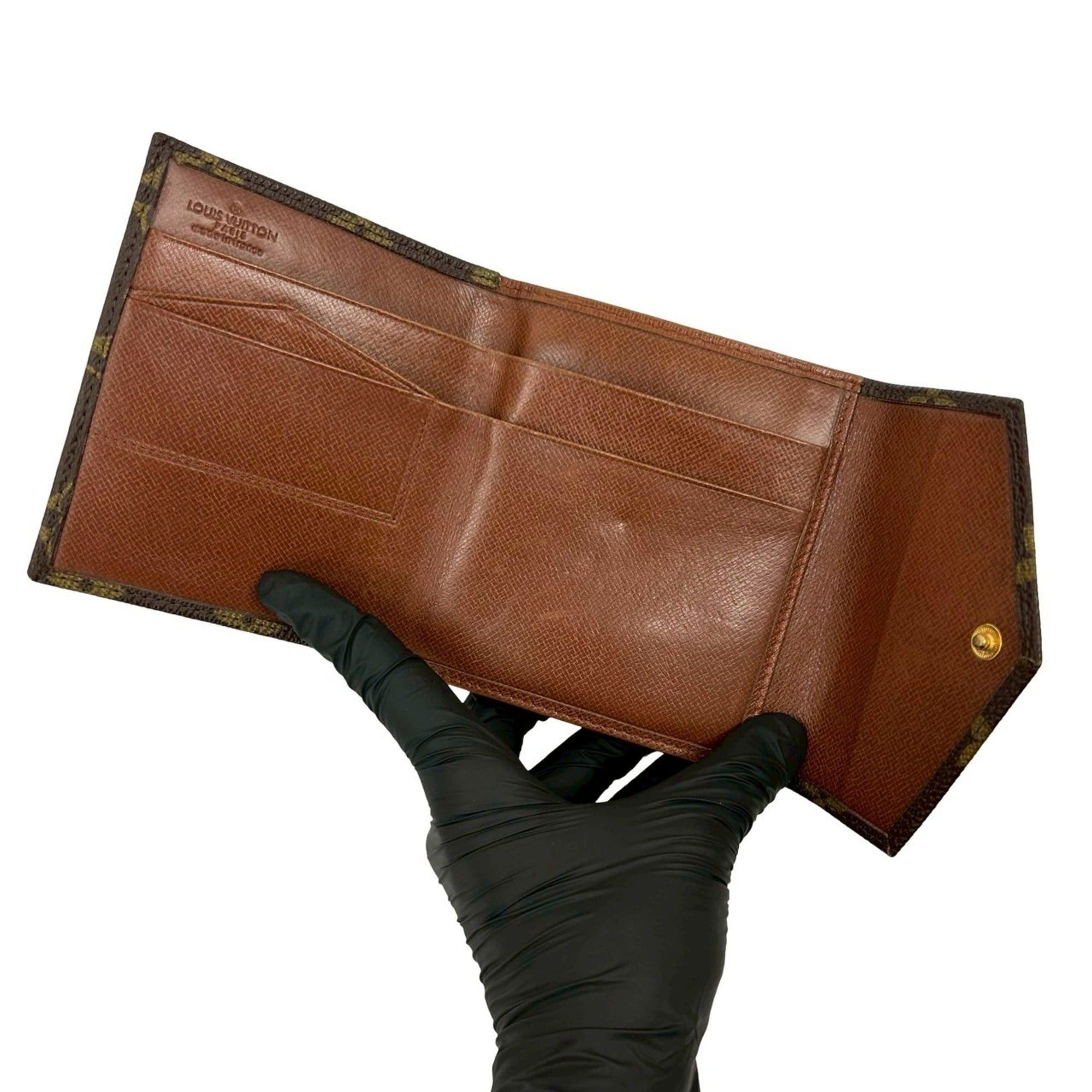 Louis Vuitton LOUIS VUITTON Vintage Porte Monnaie Bié Monogram Leather Tri-fold Wallet, Mini, Brown, 57264 Size ONE SIZE - 7 Thumbnail
