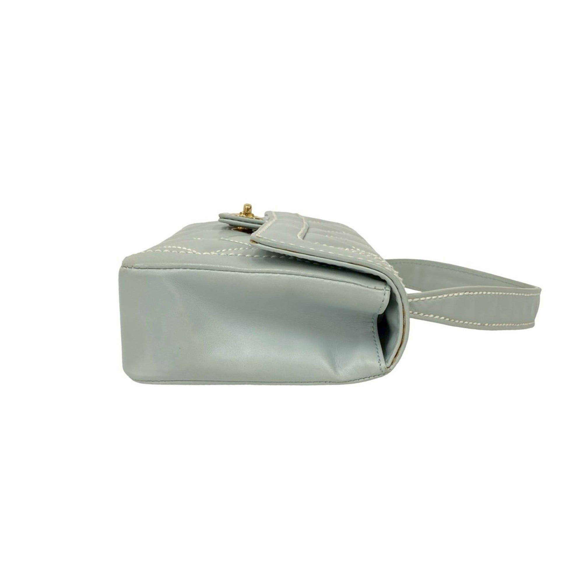 Chanel CHANEL Matelasse Coco Wild Stitch Leather Handbag, Light Blue, 94346 Size ONE SIZE - 6 Thumbnail