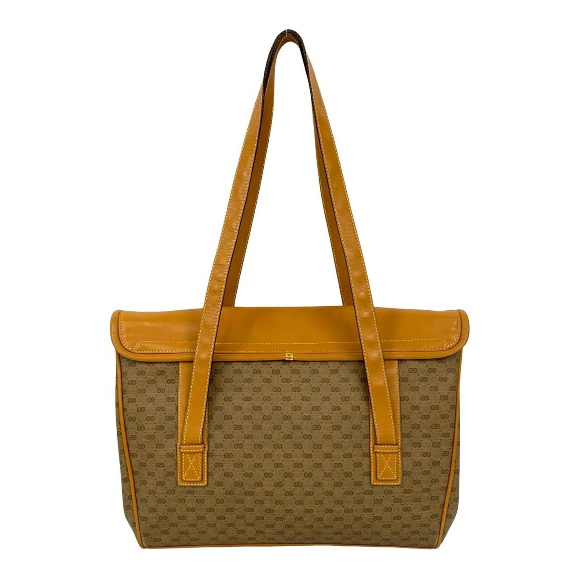 Gucci GUCCI Old Gucci Micro GG Horseshoe Leather Semi-Shoulder Bag Tote Brown 802-7 Size ONE SIZE - 3 Thumbnail