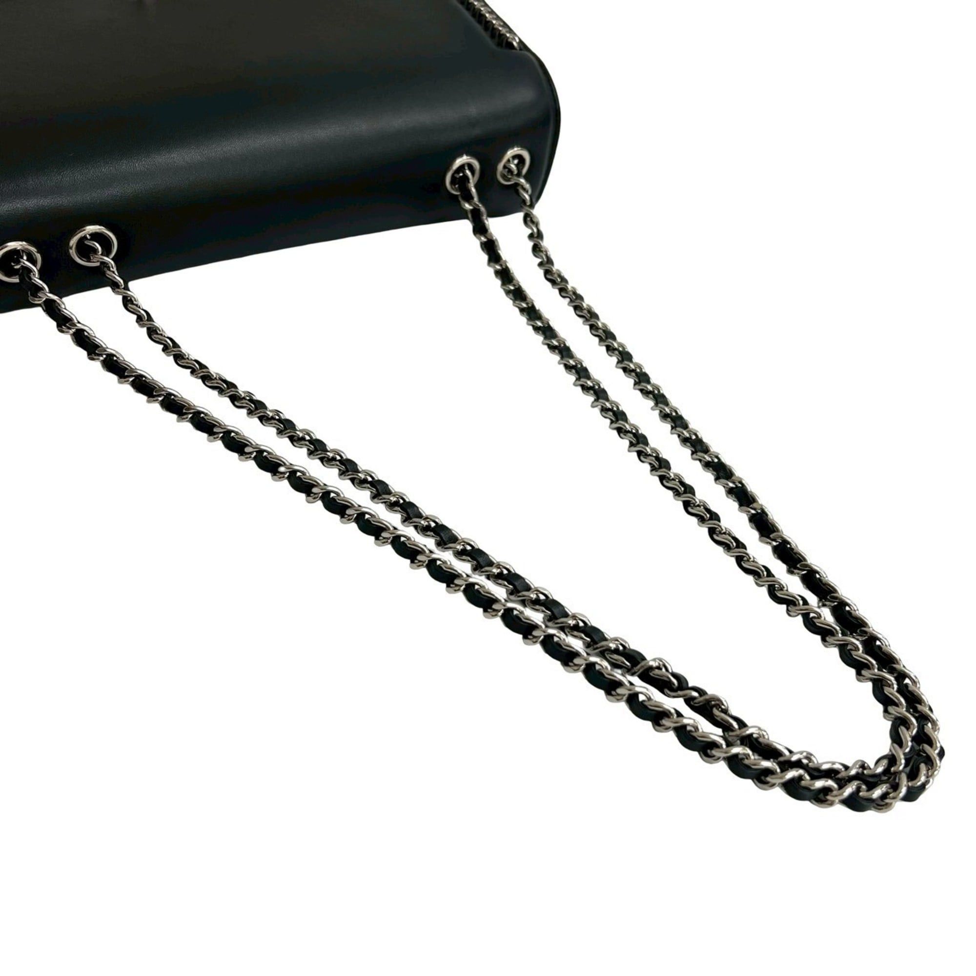 Chanel CHANEL Coco Mark Leather Turnlock Chain Shoulder Bag Pochette Black 711-8 Size ONE SIZE - 4 Thumbnail