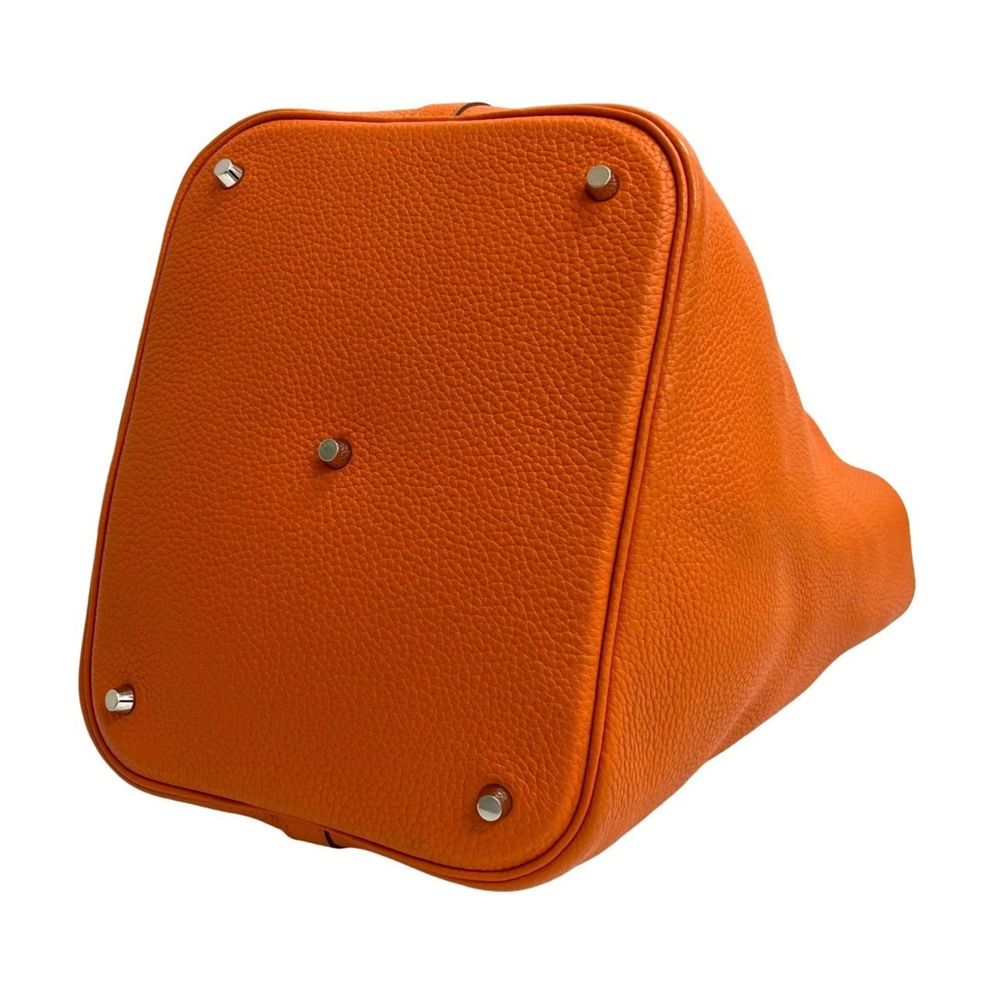 Hermes □O engraved HERMES Picotin Lock GM Taurillon Clemence leather handbag tote bag orange 22018 Size ONE SIZE - 8 Thumbnail