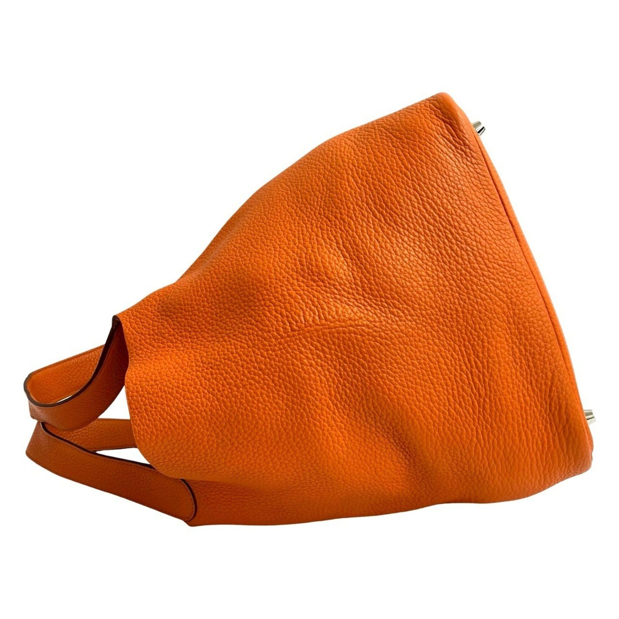 Hermes □O engraved HERMES Picotin Lock GM Taurillon Clemence leather handbag tote bag orange 22018 Size ONE SIZE - 5 Thumbnail