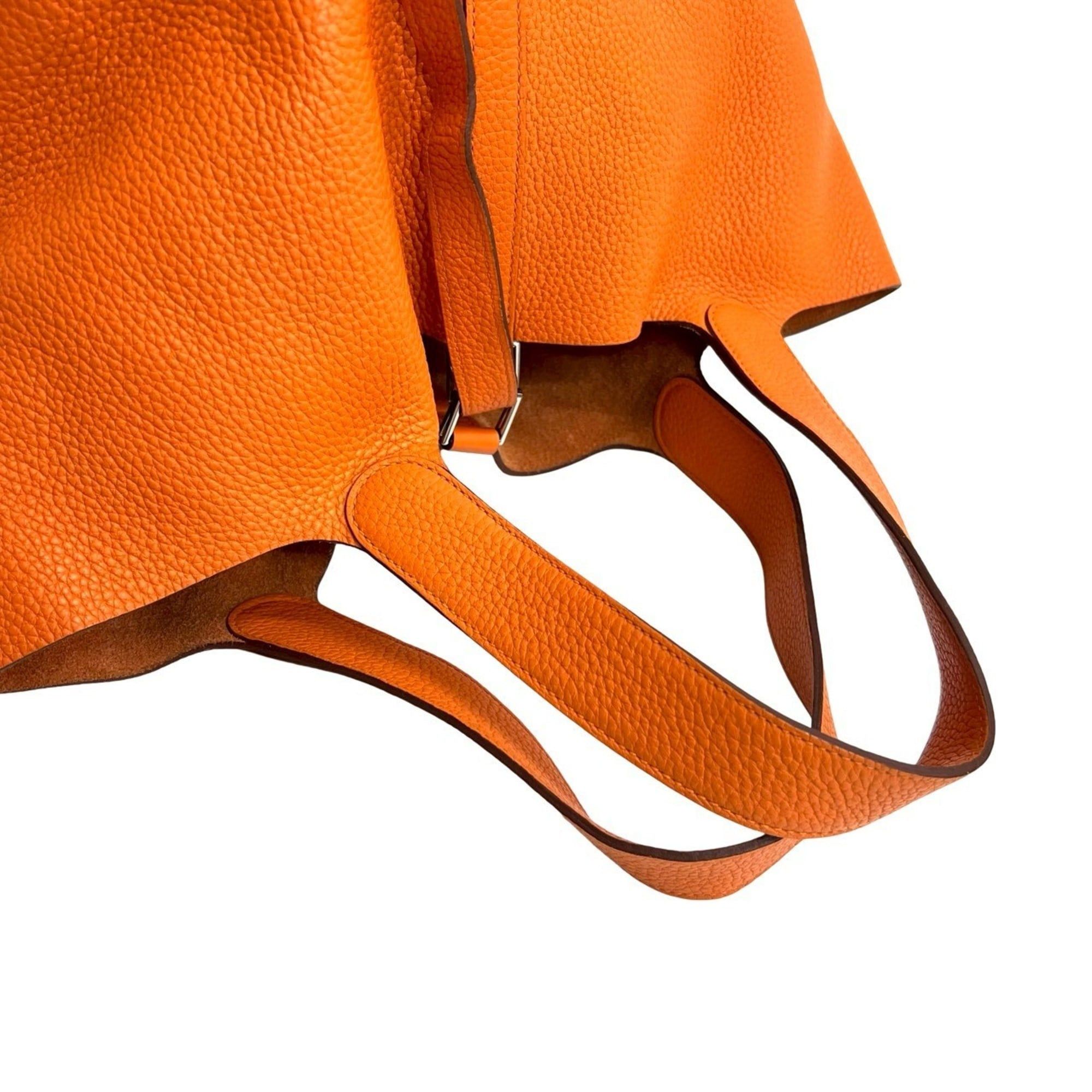 Hermes □O engraved HERMES Picotin Lock GM Taurillon Clemence leather handbag tote bag orange 22018 Size ONE SIZE - 4 Thumbnail