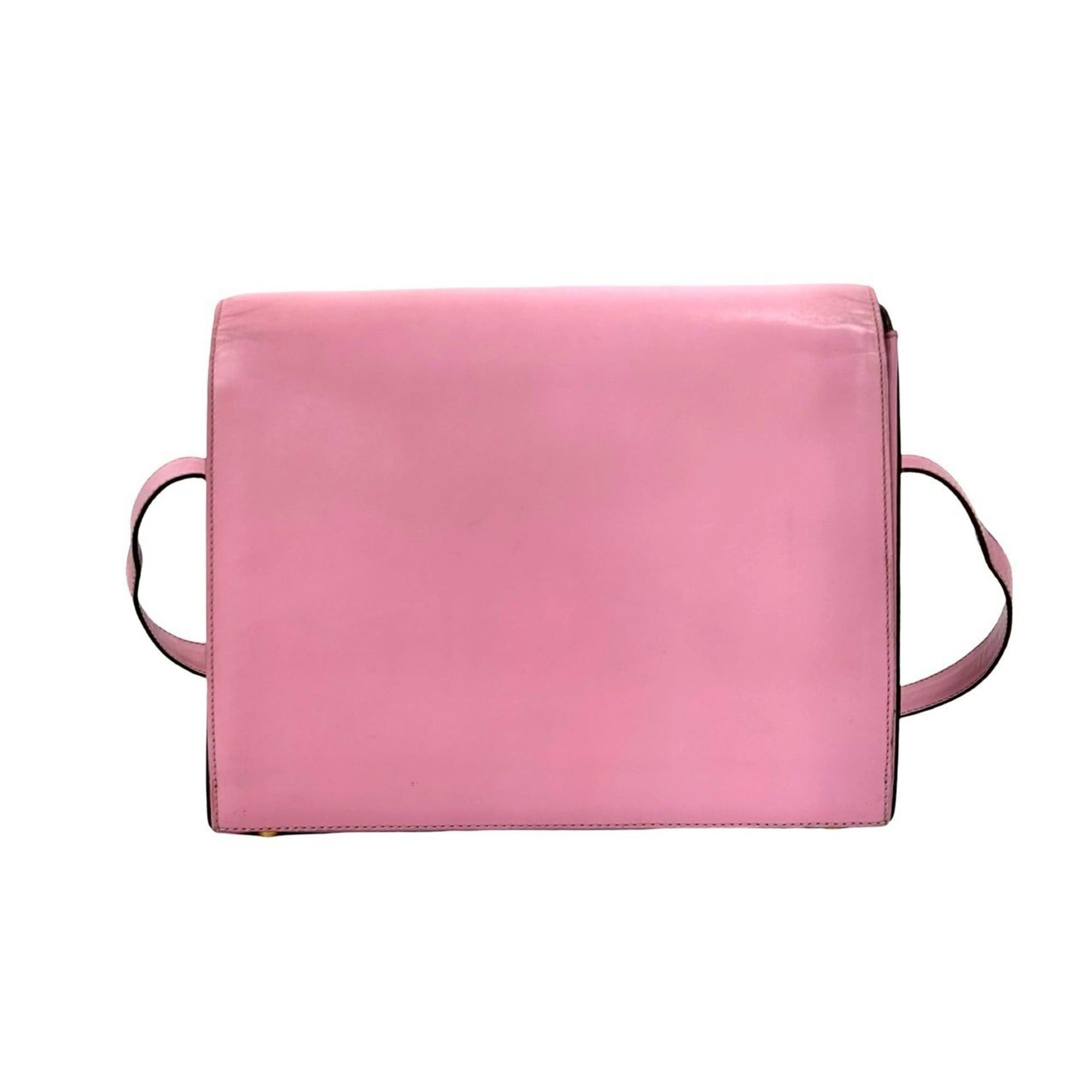 Celine CELINE Vintage Logo Ring Hardware Leather Shoulder Bag Pochette Sacoche Pink 26147 Size ONE SIZE - 3 Thumbnail