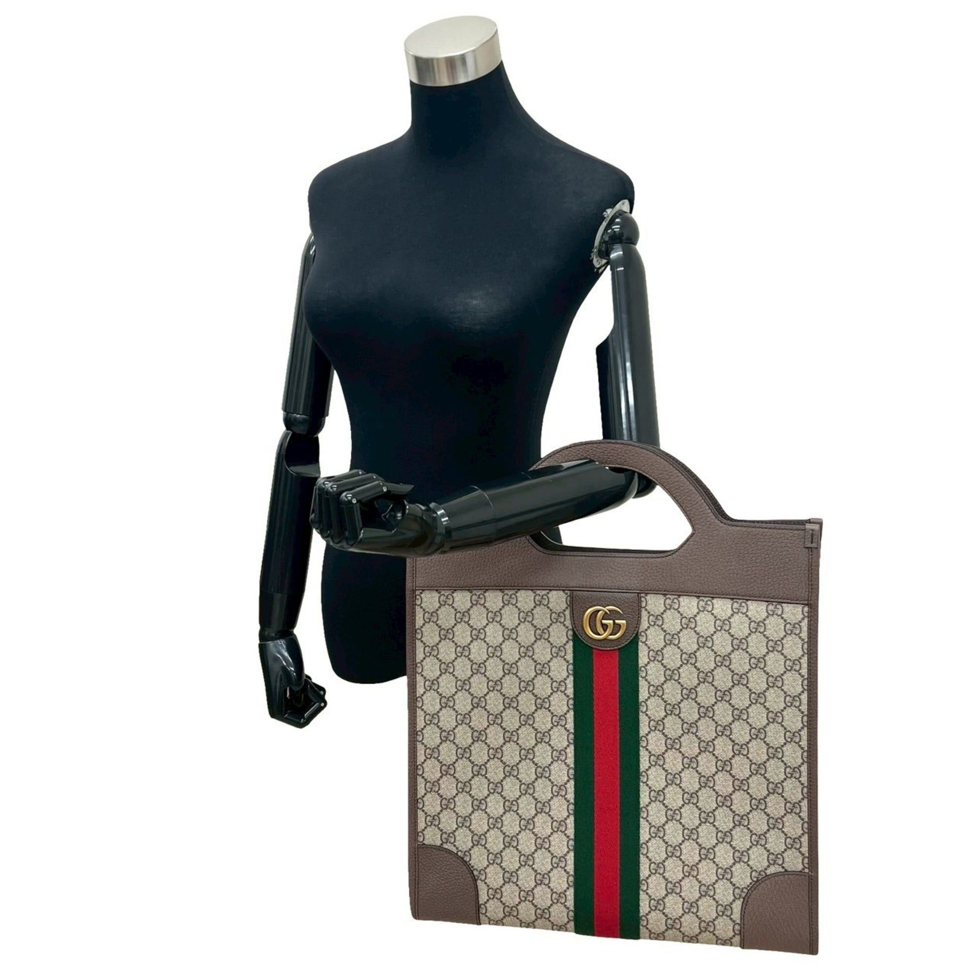 Gucci GUCCI Ophidia GG Supreme Sherry Line Leather Handbag, Tote Bag, Business Brown, 63953 Size ONE SIZE - 2 Thumbnail