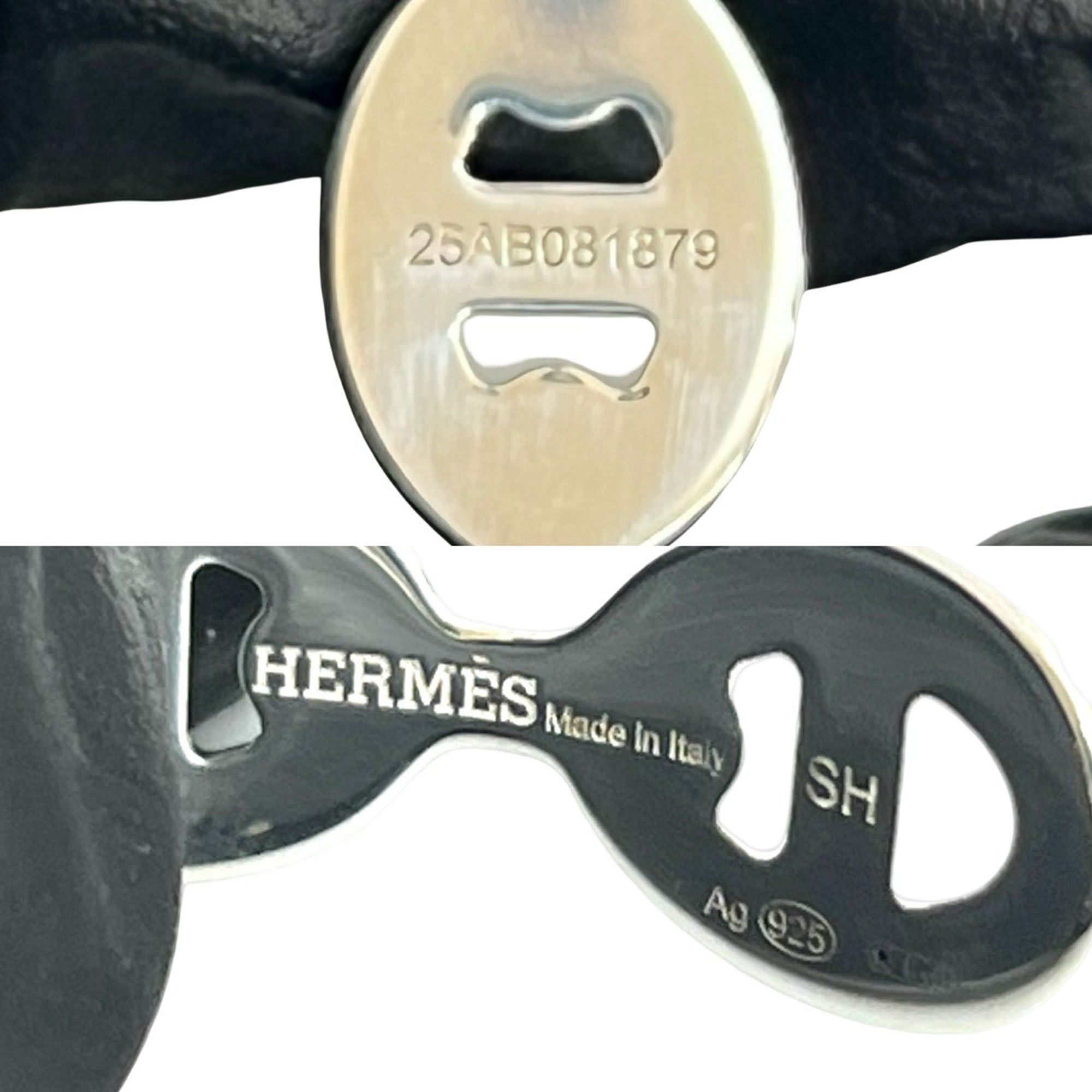 Hermes HERMES Enchaine Bangle Bracelet in Silver 925 (32192) Size ONE SIZE - 2 Thumbnail