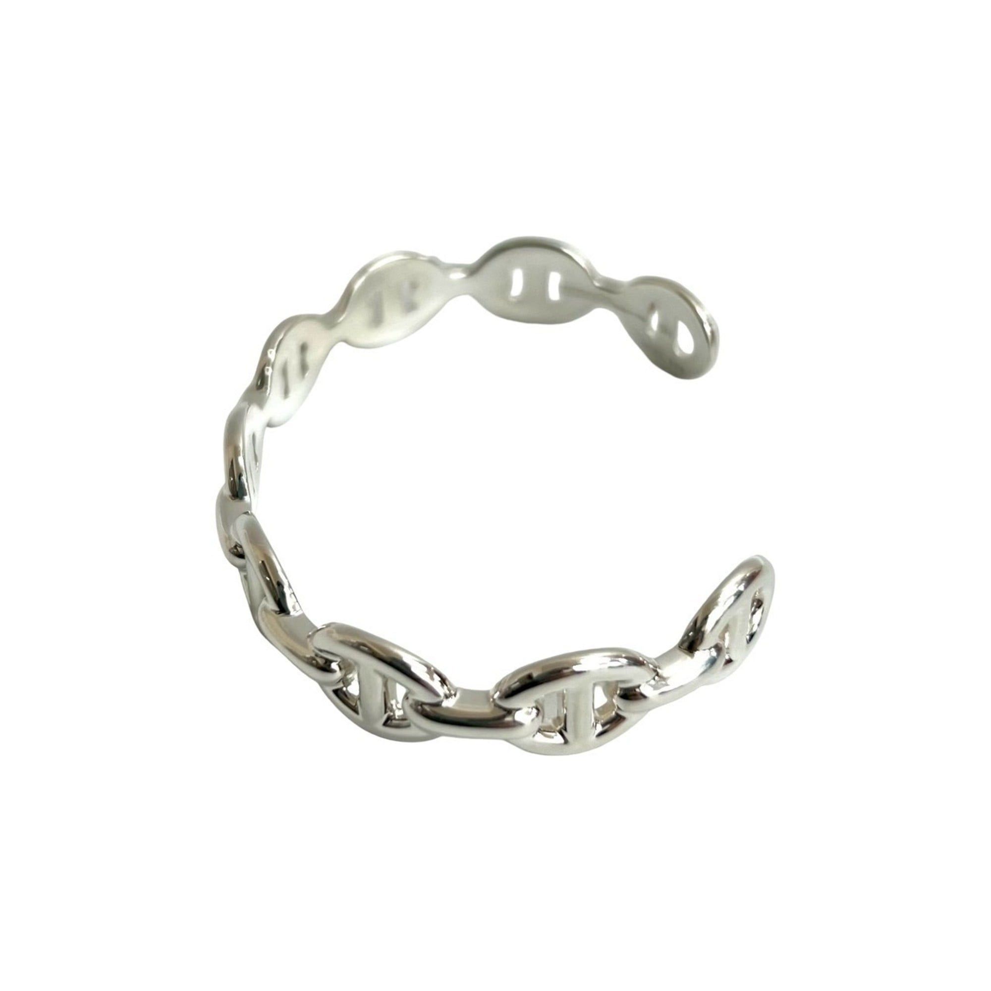 Hermes HERMES Enchaine Bangle Bracelet in Silver 925 (32192) Size ONE SIZE - 4 Thumbnail