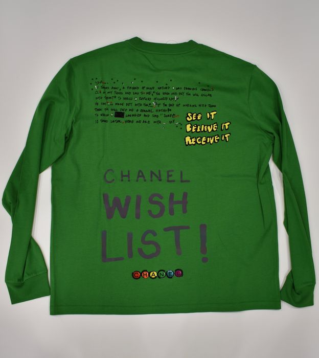 Chanel Chanel X Pharrell Capsule Collection Green Long Sleeve Graffiti Tee  Shirt RARE M