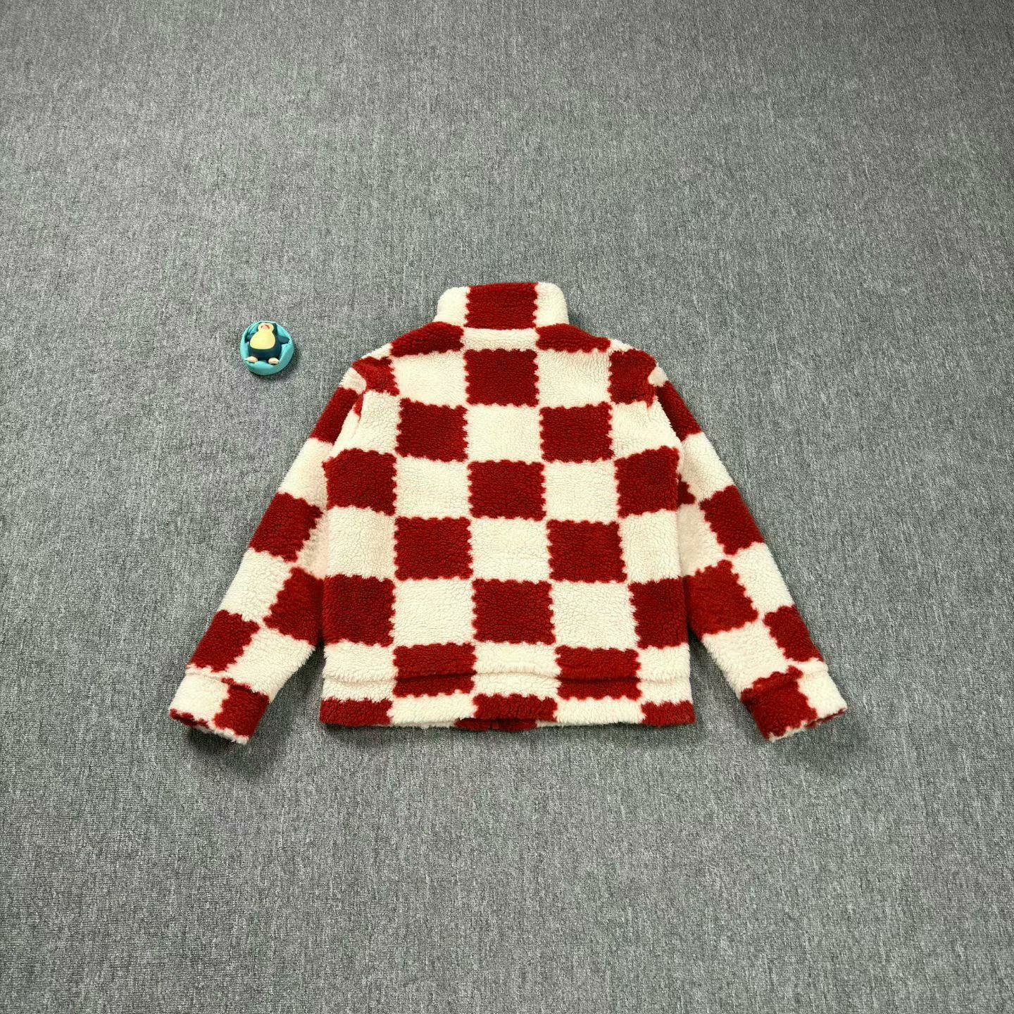 Louis Vuitton LV Nigo Red and White Teddy Fleece Jacket Size US L / EU 52-54 / 3 - 2 Thumbnail