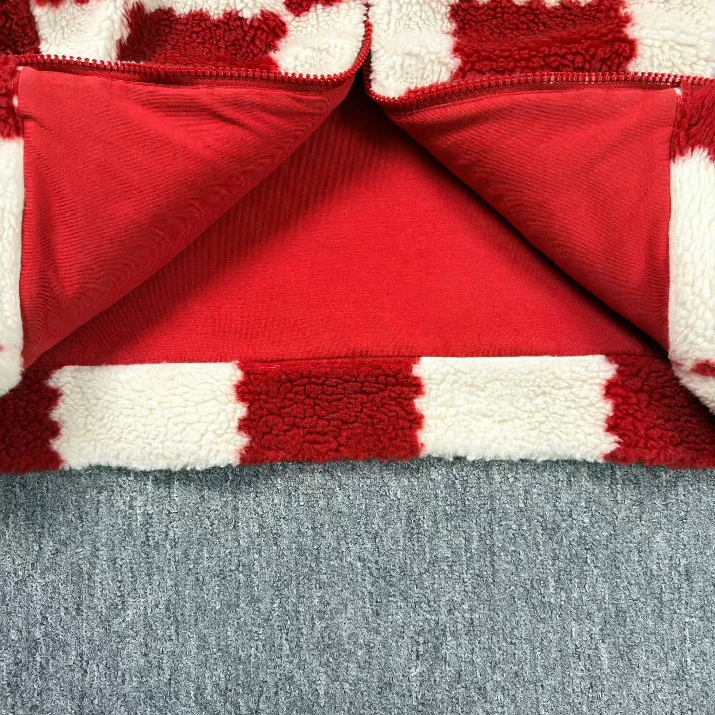 Louis Vuitton LV Nigo Red and White Teddy Fleece Jacket Size US L / EU 52-54 / 3 - 7 Thumbnail