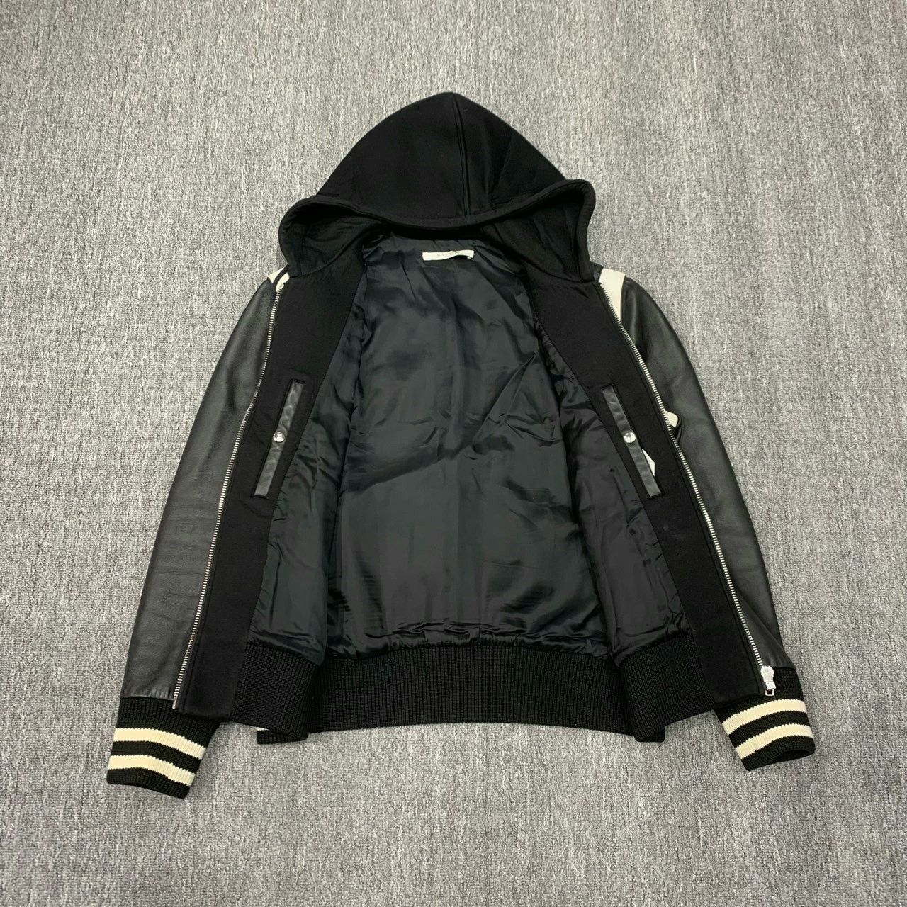 Givenchy givenchy black leather sleeve baseball jacket Size US L / EU 52-54 / 3 - 9 Thumbnail