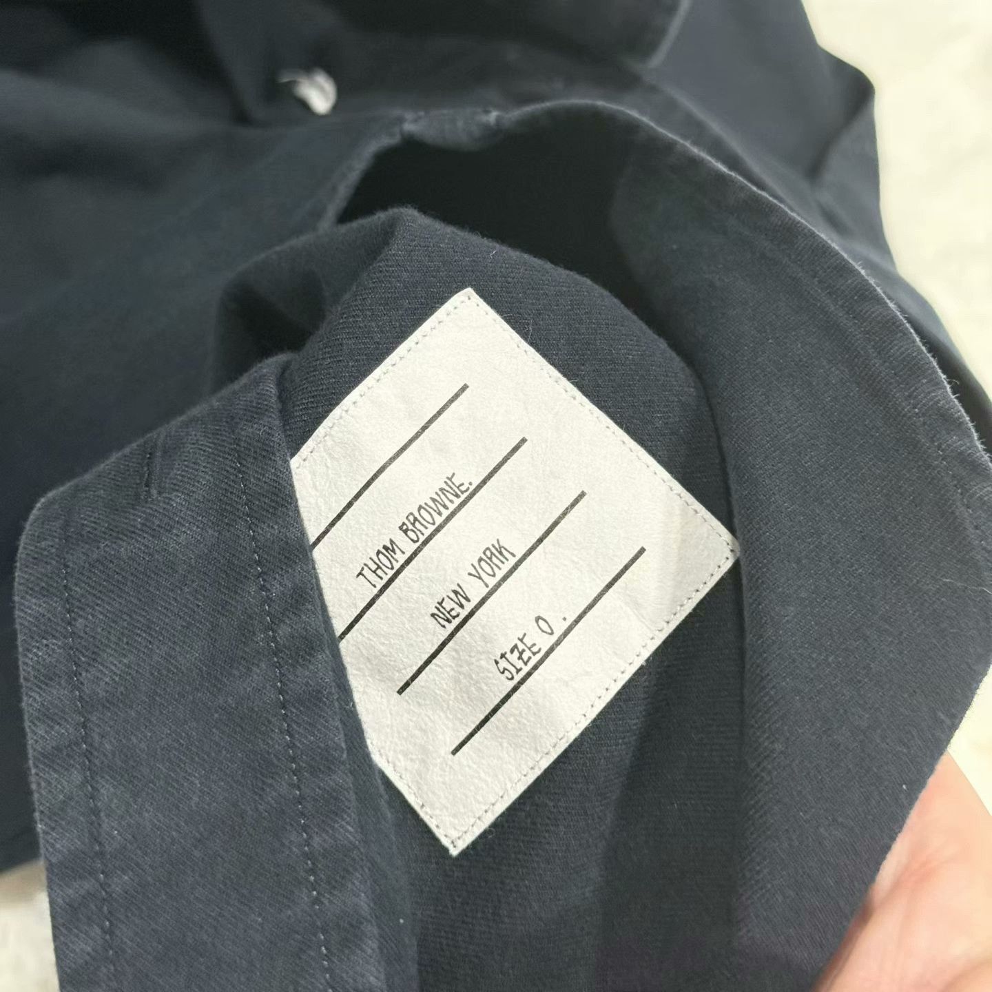 Thom Browne navy blue thom browne long sleeve shirt Size US XXS / EU 40 - 4 Thumbnail