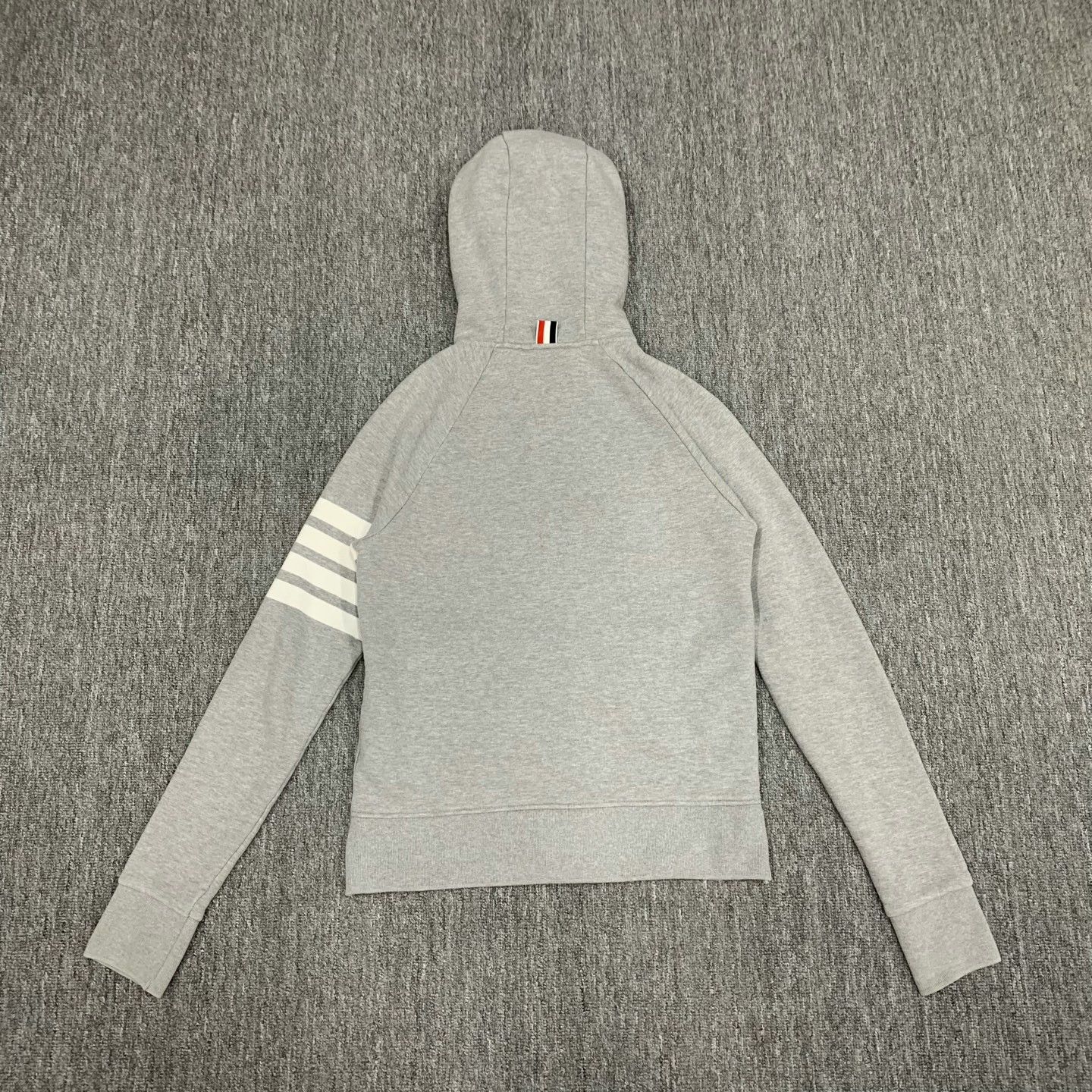 Thom Browne gray striped hooded jacket by Thom Browne Size US M / EU 48-50 / 2 - 9 Thumbnail