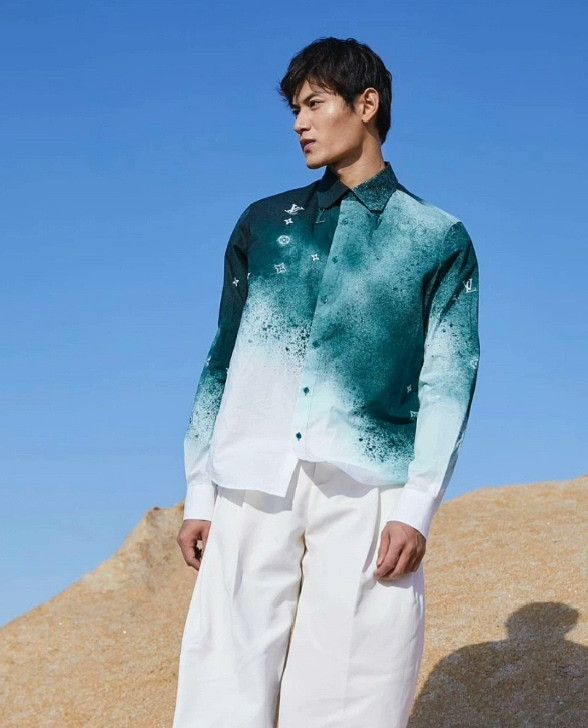 Louis Vuitton lv green ink splash dye shirt jacket Size US L / EU 52-54 / 3 - 5 Thumbnail