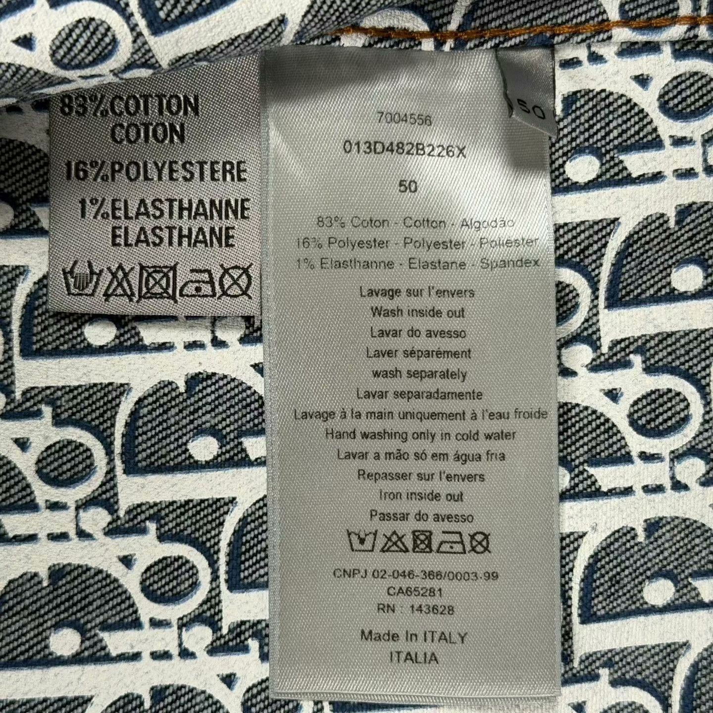 Dior blue printed denim jacket by Dior Size US L / EU 52-54 / 3 - 3 Thumbnail