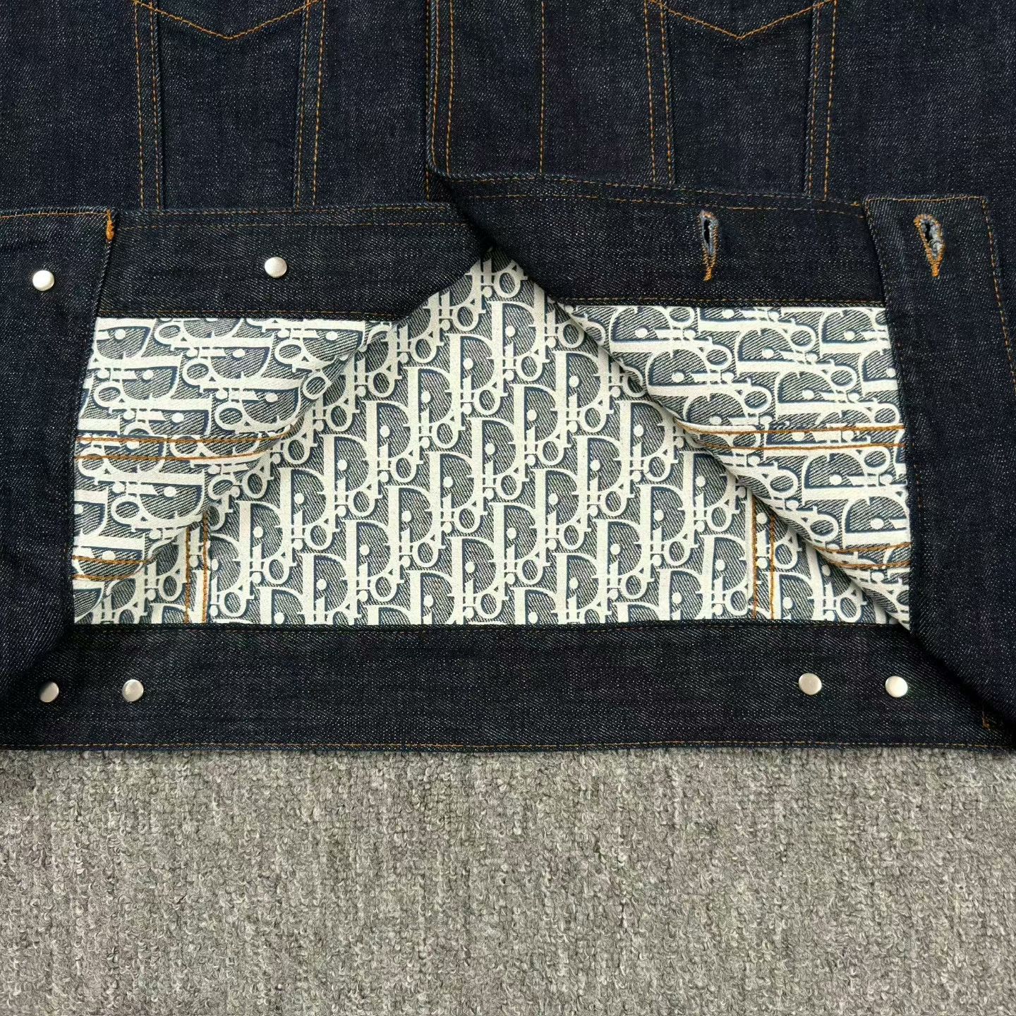 Dior blue printed denim jacket by Dior Size US L / EU 52-54 / 3 - 4 Thumbnail
