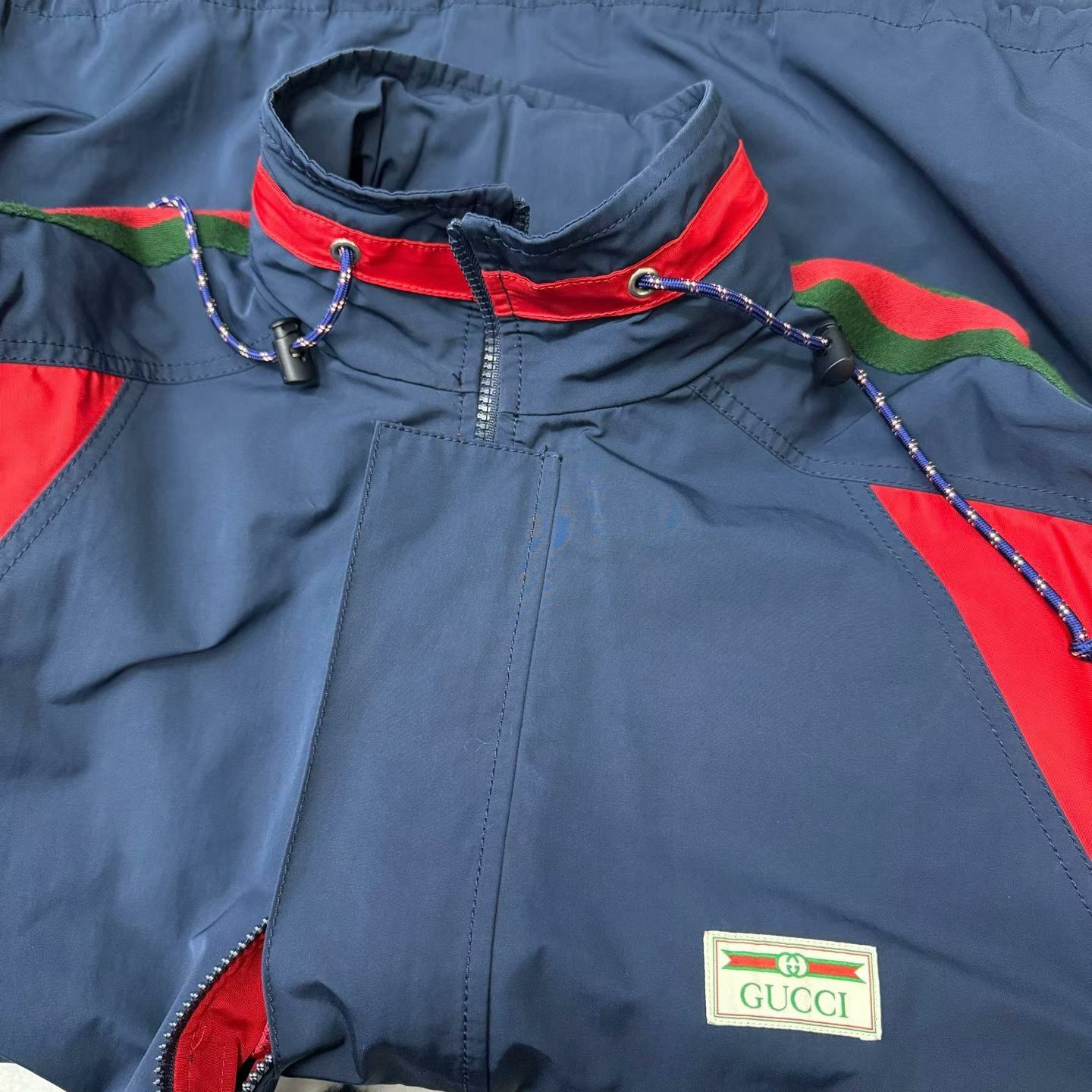 Gucci gucci red blue color-blocked jacket Size US L / EU 52-54 / 3 - 4 Thumbnail