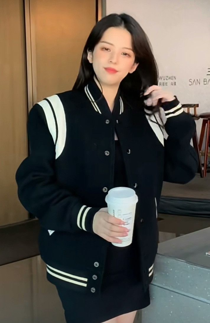 Saint Laurent Paris black and white varsity jacket by SLP Size US L / EU 52-54 / 3 - 4 Thumbnail