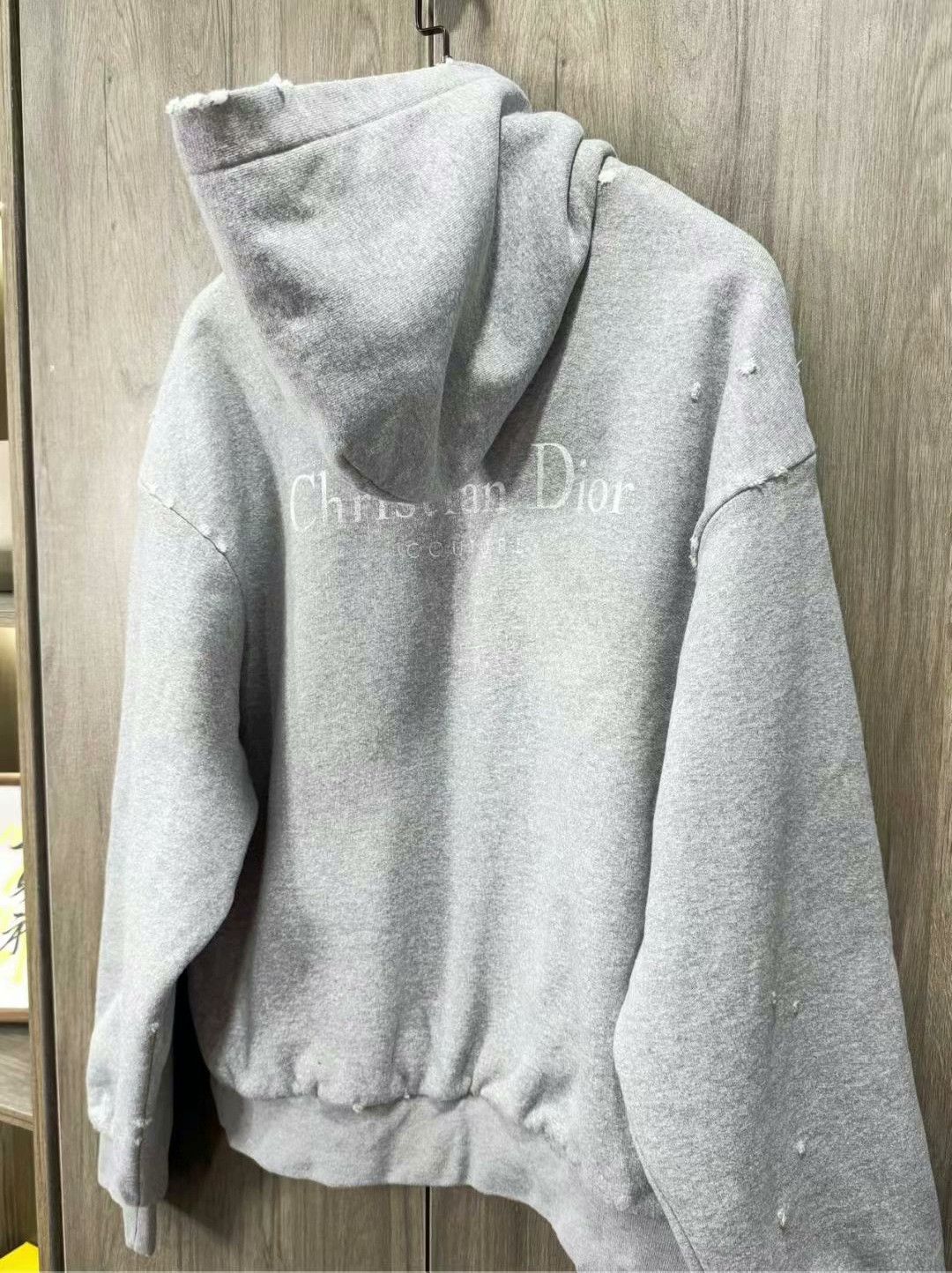 Dior dior gray vintage hoodie with slogan Size US S / EU 44-46 / 1 - 8 Thumbnail
