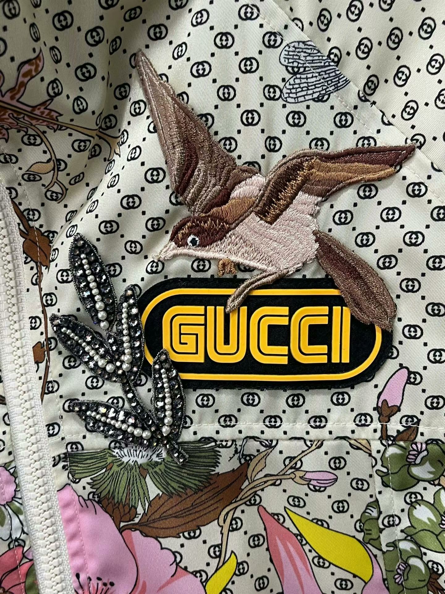 Gucci floral gucci logo zip-up jacket Size L / US 10 / IT 46 - 5 Thumbnail