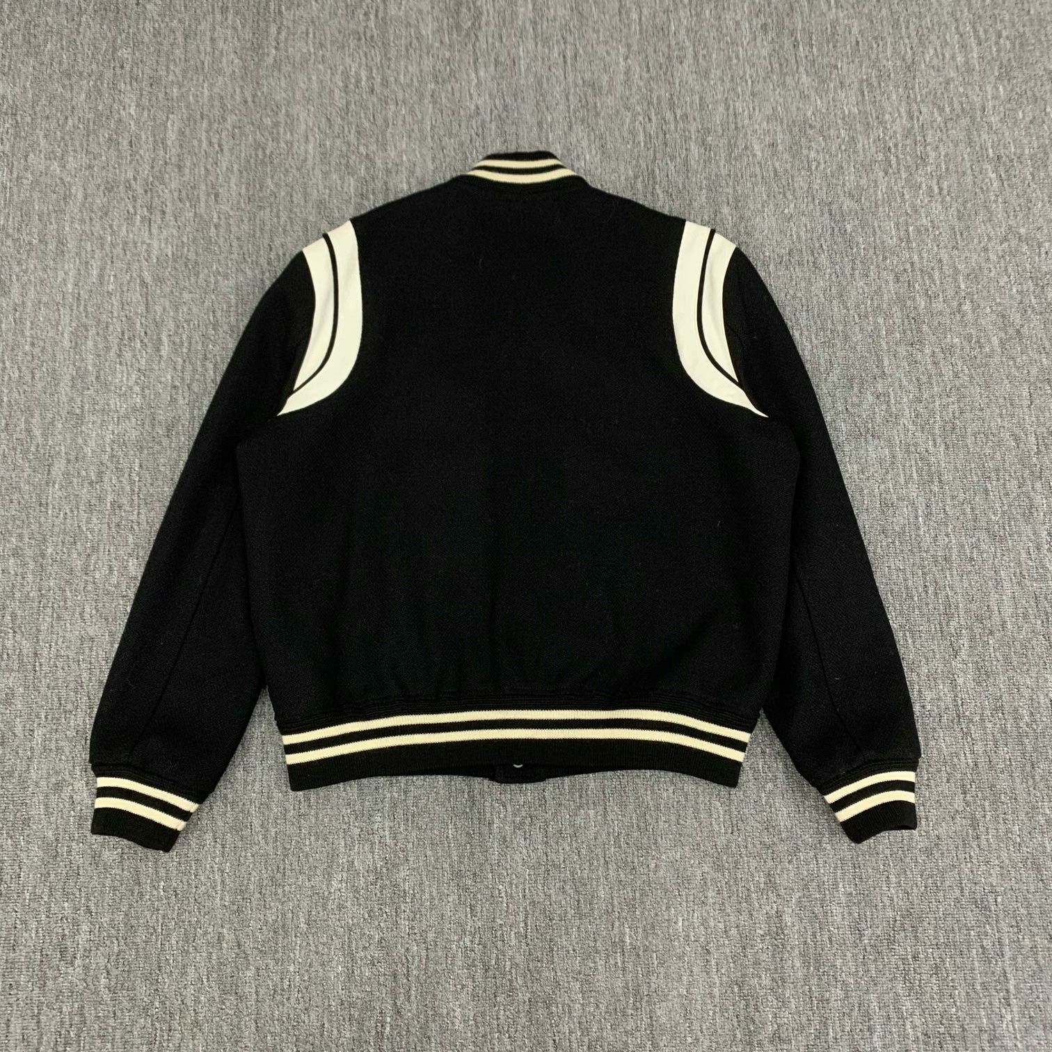 Saint Laurent Paris black and white patchwork baseball jacket Size US L / EU 52-54 / 3 - 2 Thumbnail