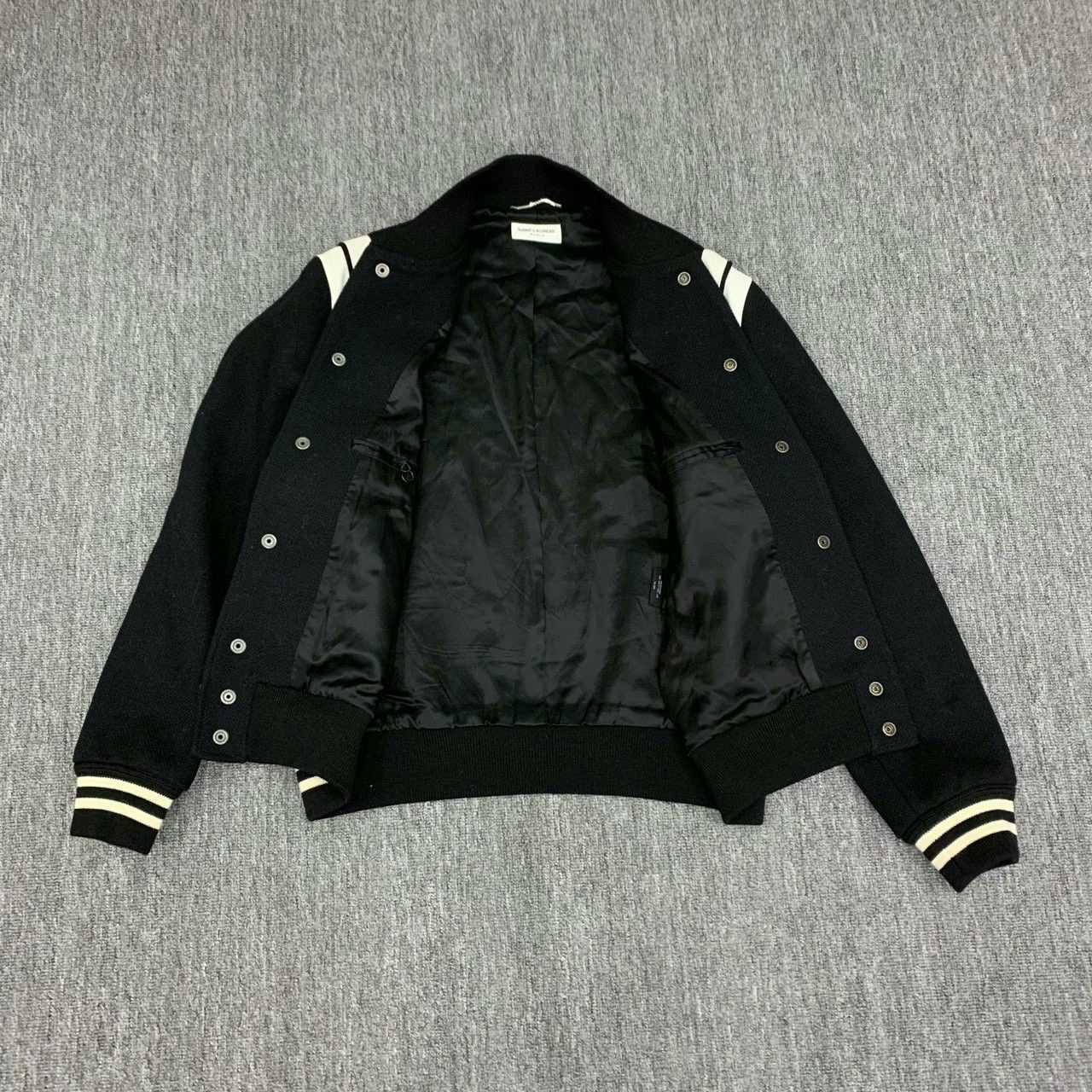 Saint Laurent Paris black and white patchwork baseball jacket Size US L / EU 52-54 / 3 - 8 Thumbnail