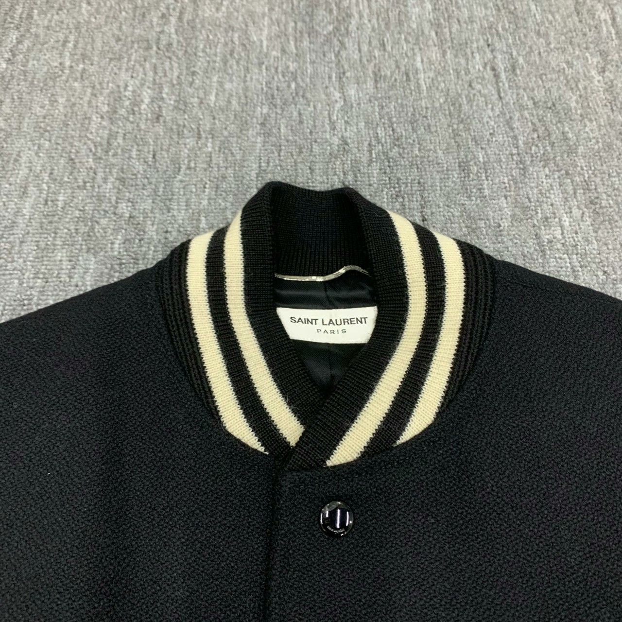 Saint Laurent Paris black and white patchwork baseball jacket Size US L / EU 52-54 / 3 - 4 Thumbnail