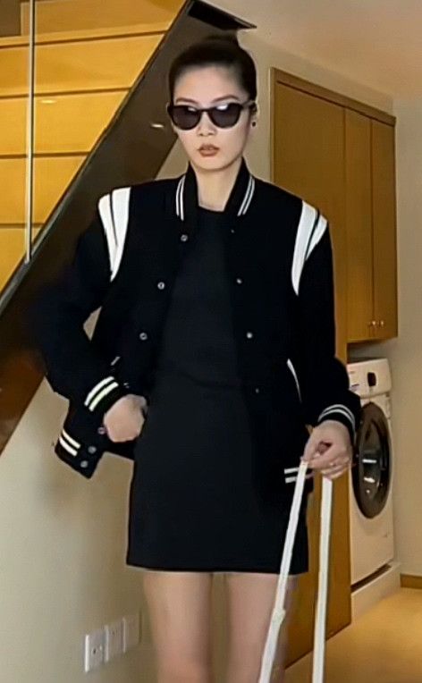 Saint Laurent Paris black and white patchwork baseball jacket Size US L / EU 52-54 / 3 - 5 Thumbnail