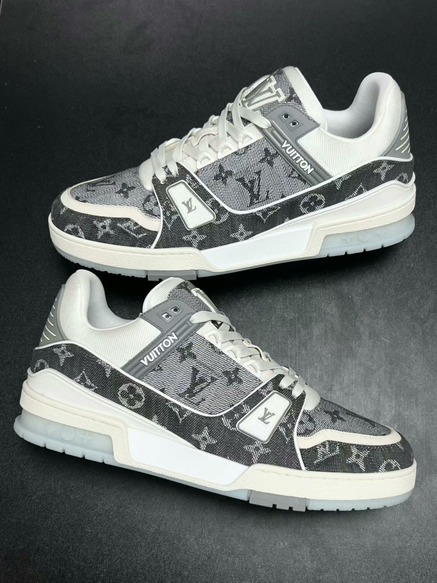 Louis Vuitton lv trainer gray and white sneakers uk7 Size US 7 / EU 40 - 5 Thumbnail