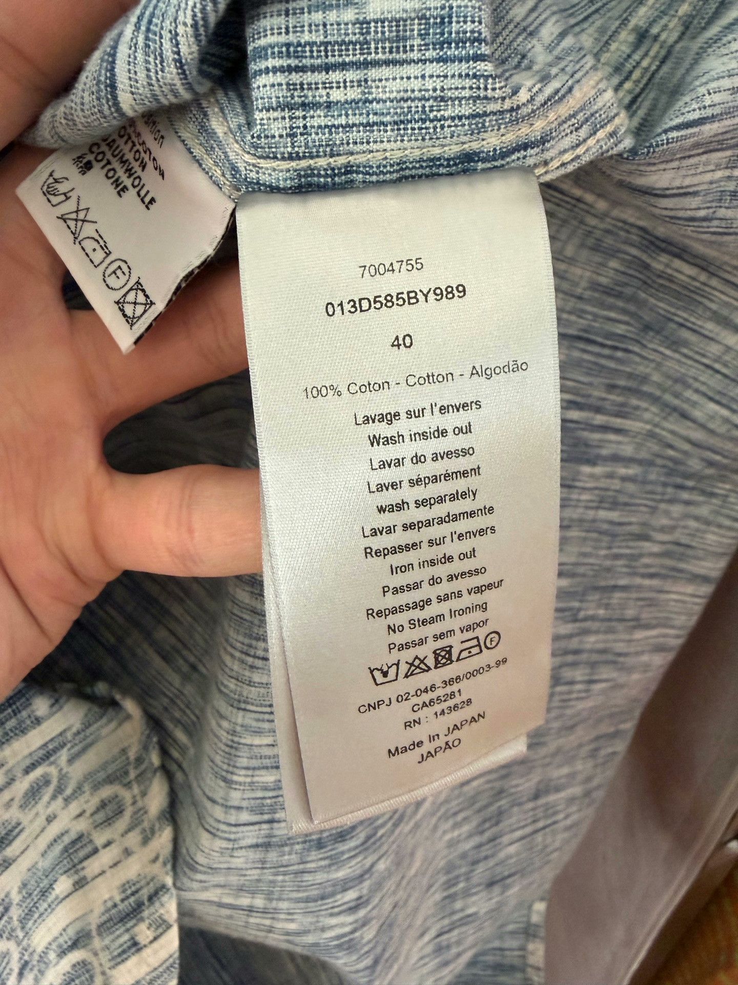 Dior dior blue and white logo denim shirt Size US L / EU 52-54 / 3 - 4 Thumbnail