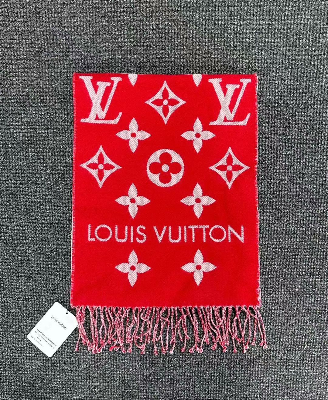 Louis Vuitton red wool scarf by louis vuitton Size ONE SIZE - 3 Thumbnail