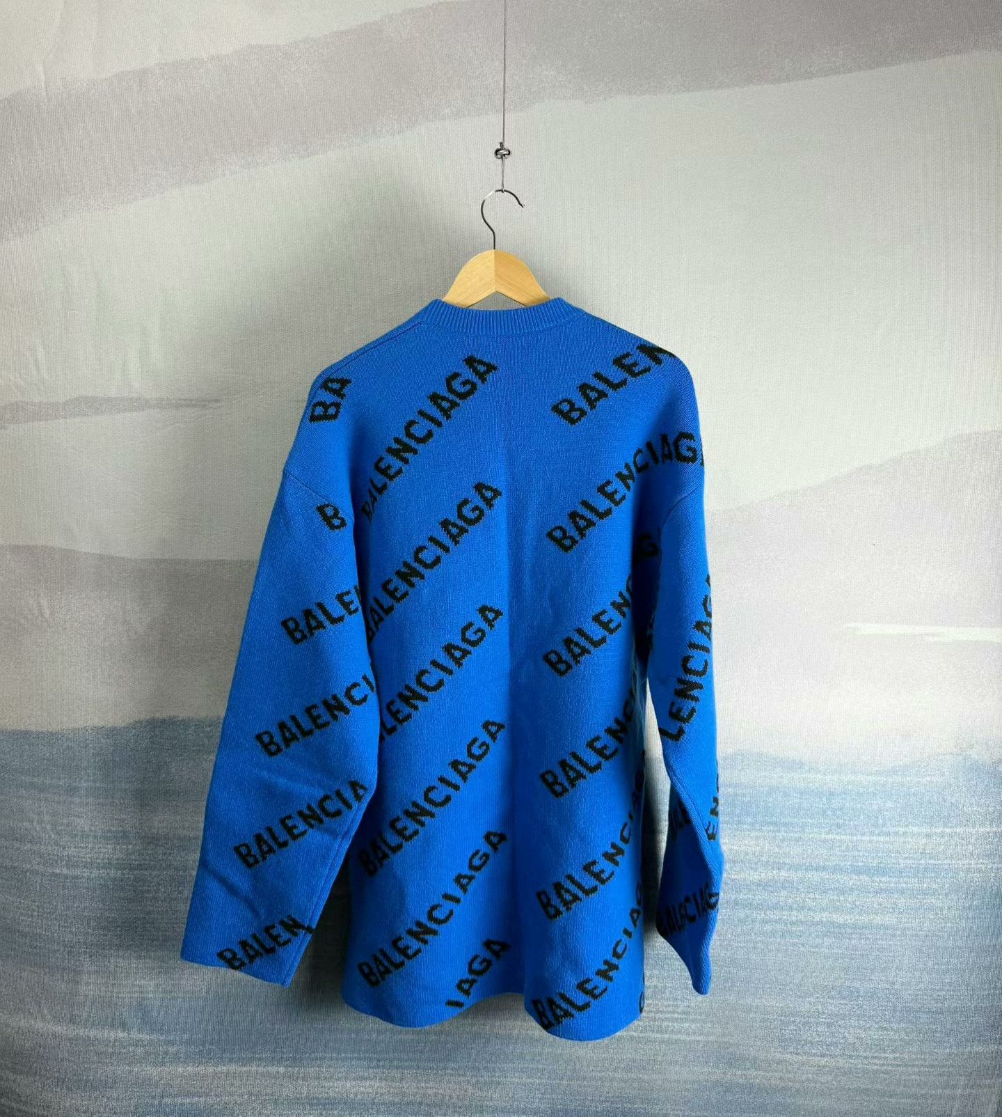Balenciaga balenciaga blue printed wool sweater os xs Size US XS / EU 42 / 0 - 3 Thumbnail