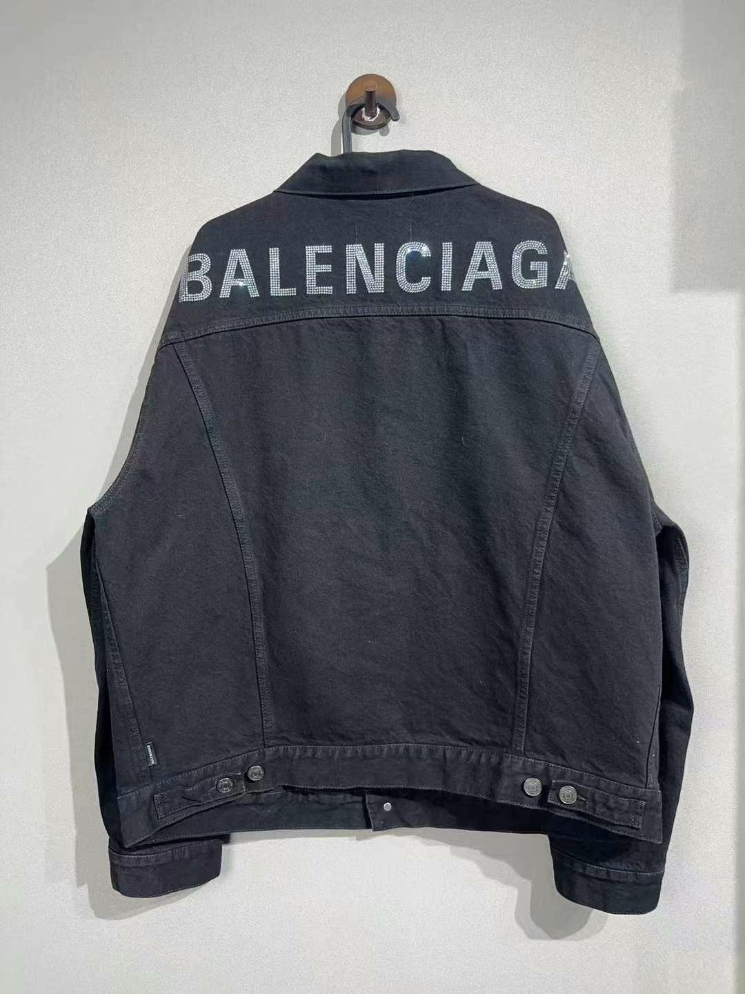 Balenciaga balenciaga black rhinestone denim jacket Size S / US 4 / IT 40 - 2 Thumbnail