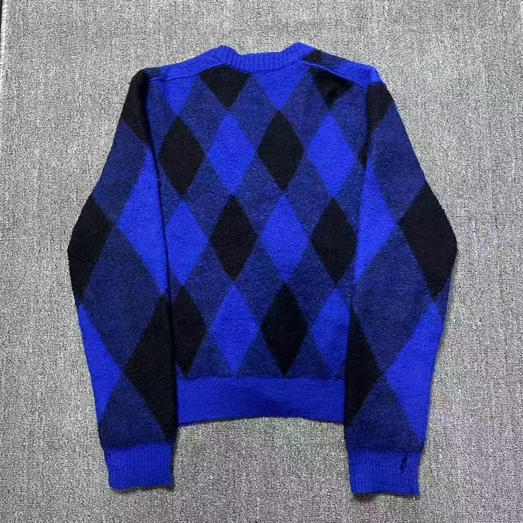 Burberry burberry blue black argyle wool cardigan Size US XL / EU 56 / 4 - 2 Thumbnail