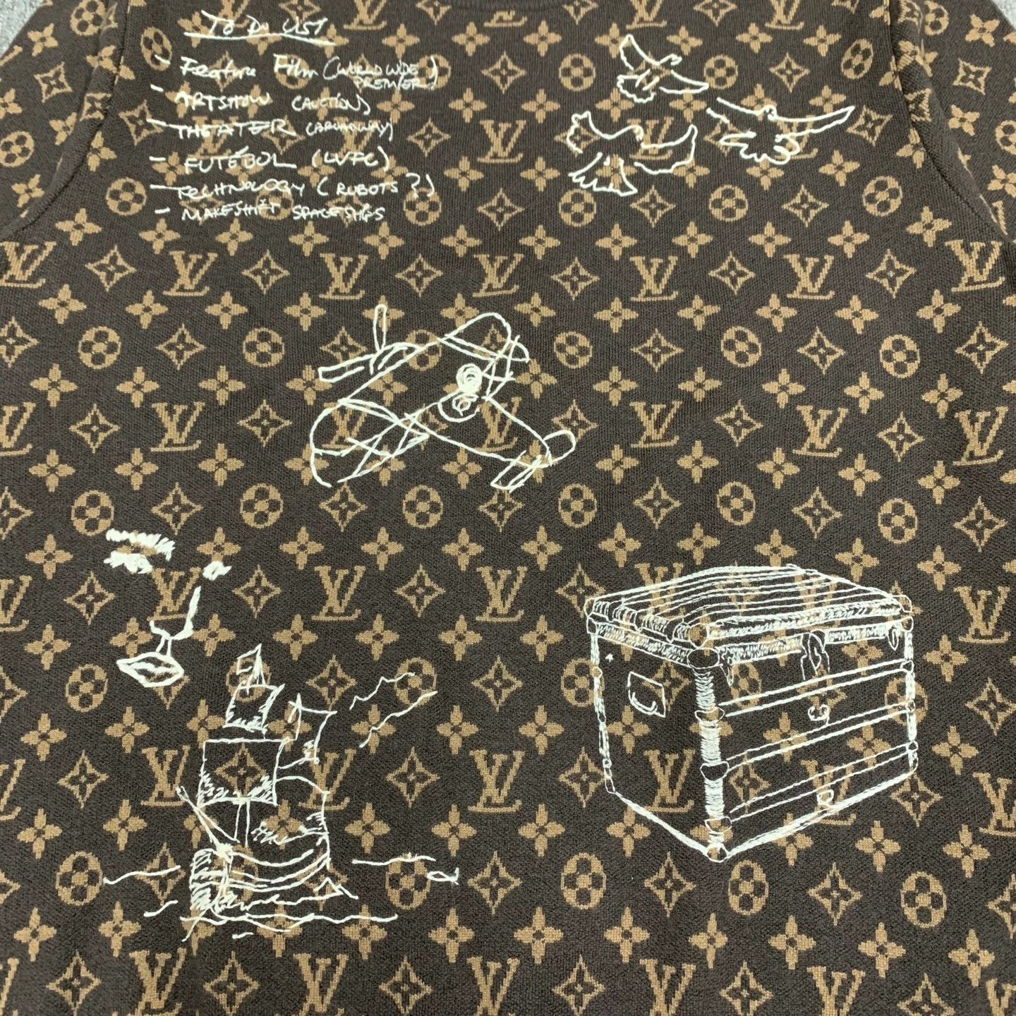 Louis Vuitton LV Brown Graffiti Knit Sweater in XL Size US XL / EU 56 / 4 - 4 Thumbnail