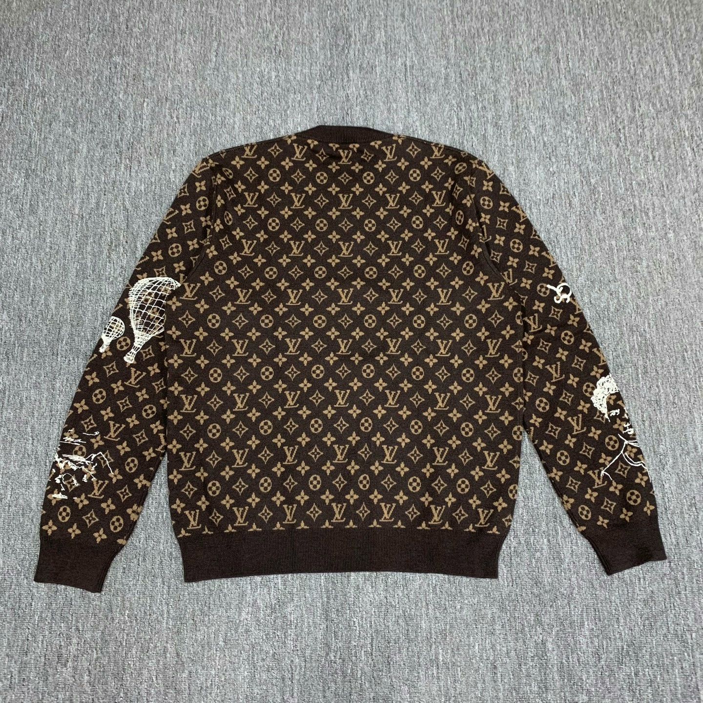Louis Vuitton LV Brown Graffiti Knit Sweater in XL Size US XL / EU 56 / 4 - 2 Thumbnail