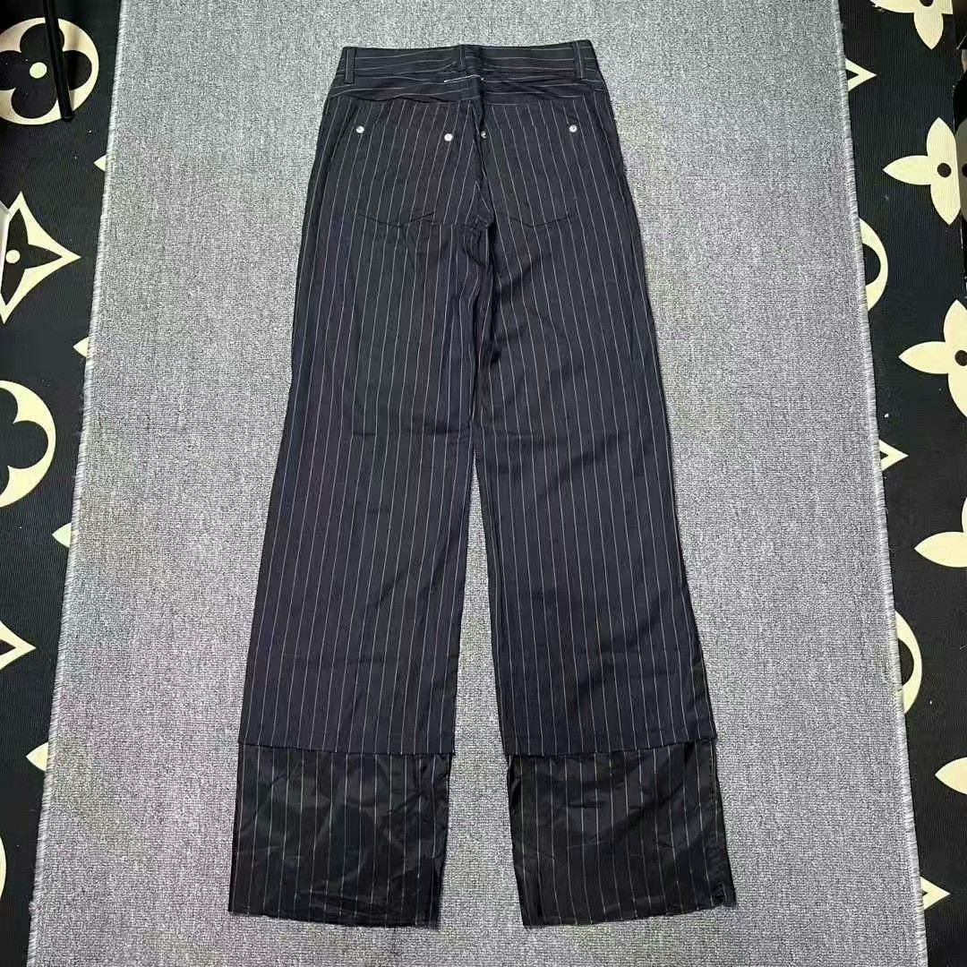 Maison Margiela maison margiela black striped straight trousers Size US 38 / EU 54 - 2 Thumbnail