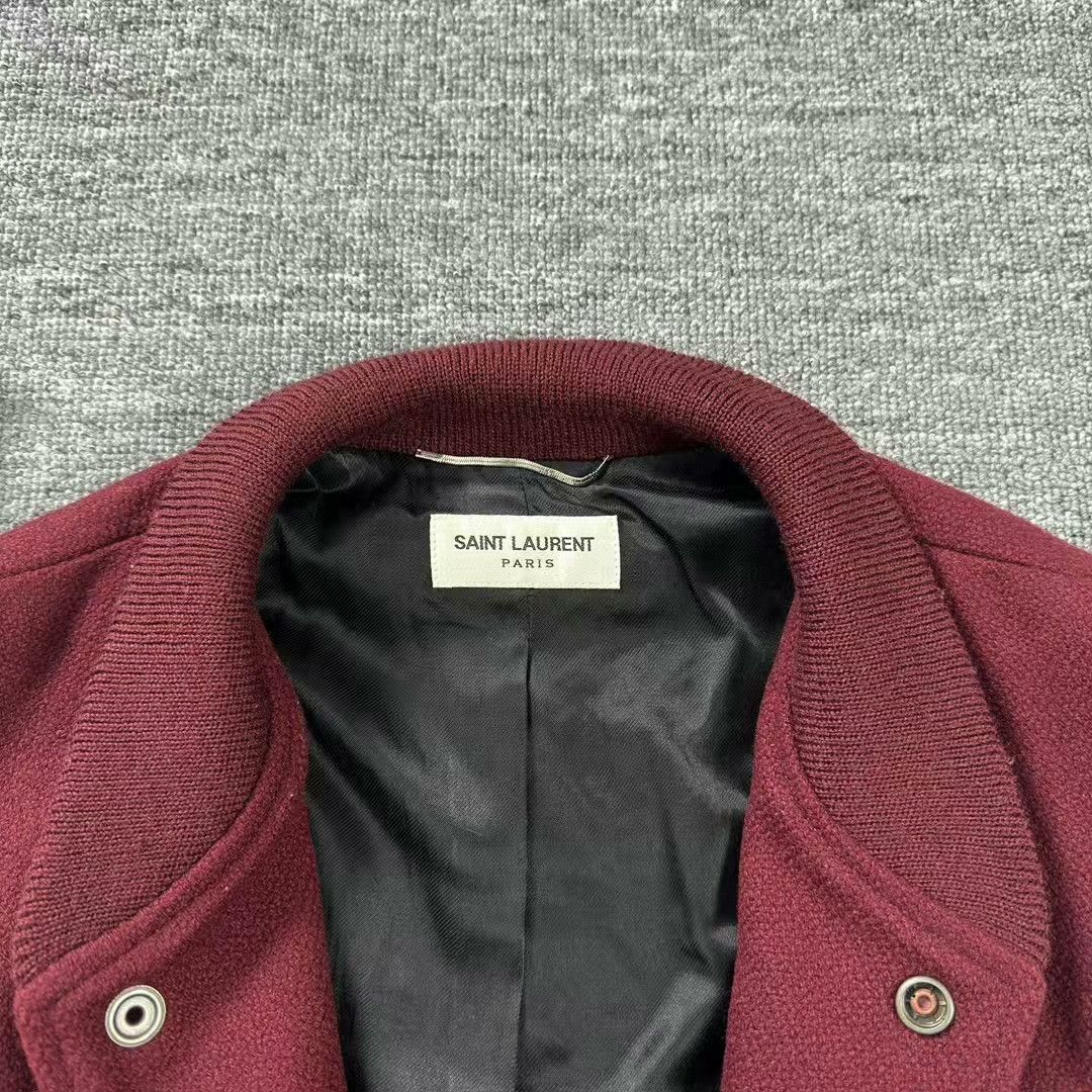 Saint Laurent Paris dark red striped baseball jacket by SLP Size US M / EU 48-50 / 2 - 3 Thumbnail