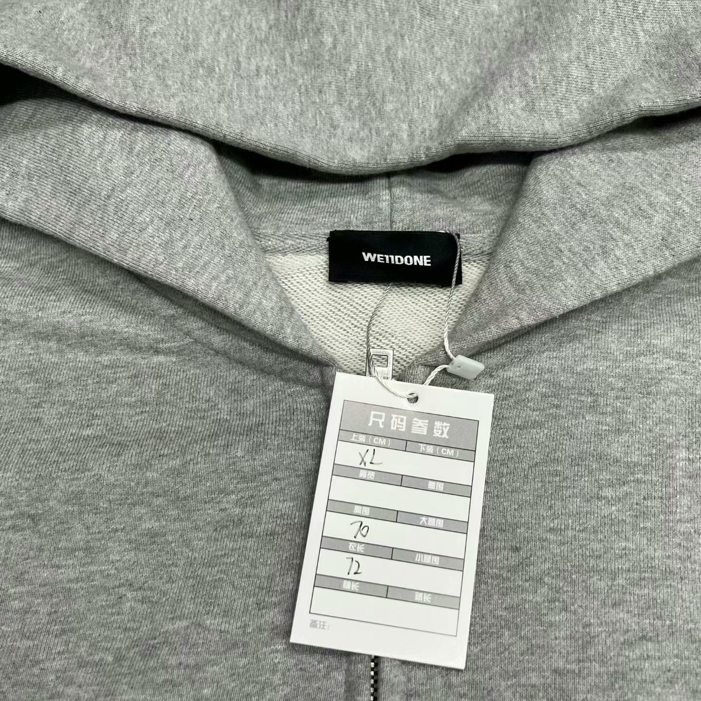 WE11DONE WE11DONE Zip-Up Hoodie in Gray XL Size US XL / EU 56 / 4 - 4 Thumbnail