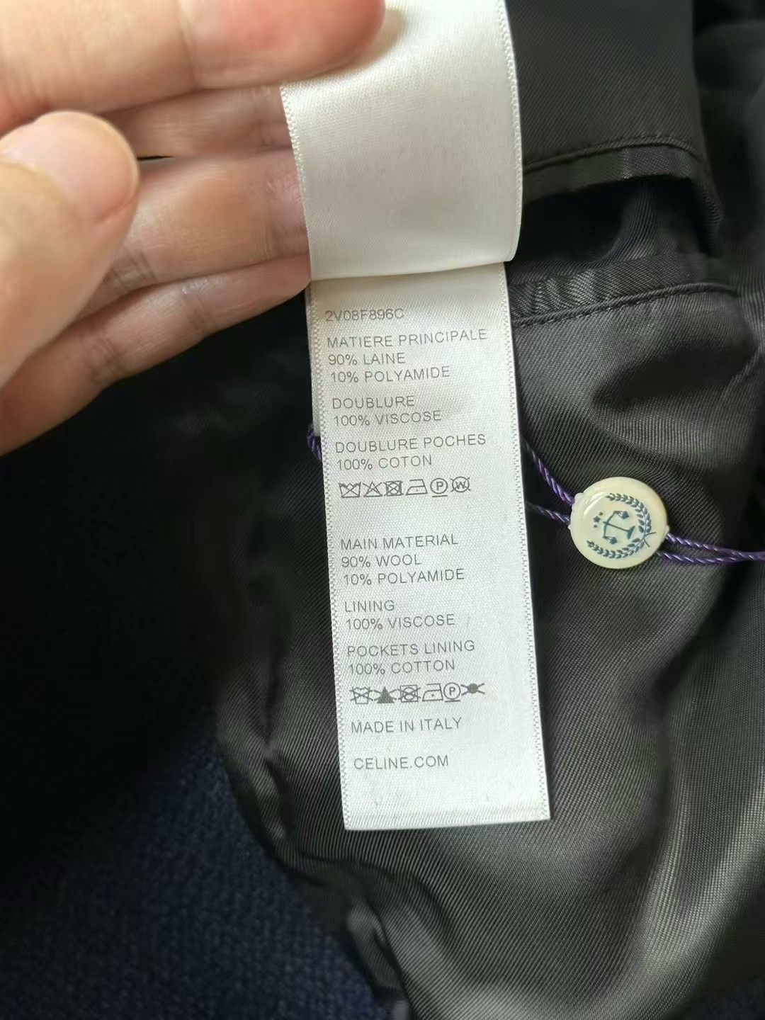 Celine celine wool baseball jacket in navy blue Size US L / EU 52-54 / 3 - 5 Thumbnail