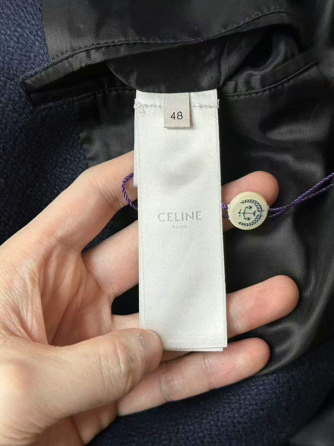 Celine celine wool baseball jacket in navy blue Size US L / EU 52-54 / 3 - 4 Thumbnail
