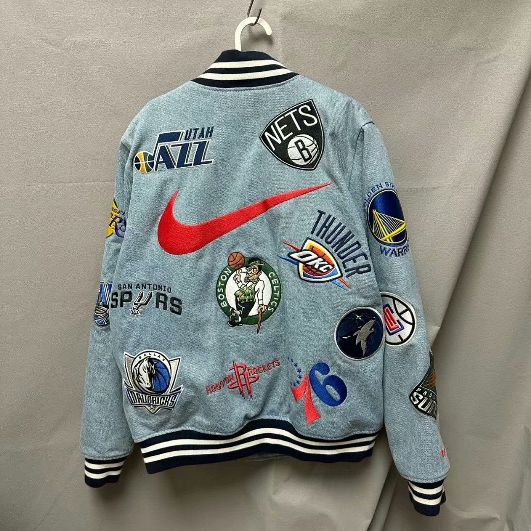 Nike supreme nike nba denim baseball jacket Size US M / EU 48-50 / 2 - 4 Thumbnail