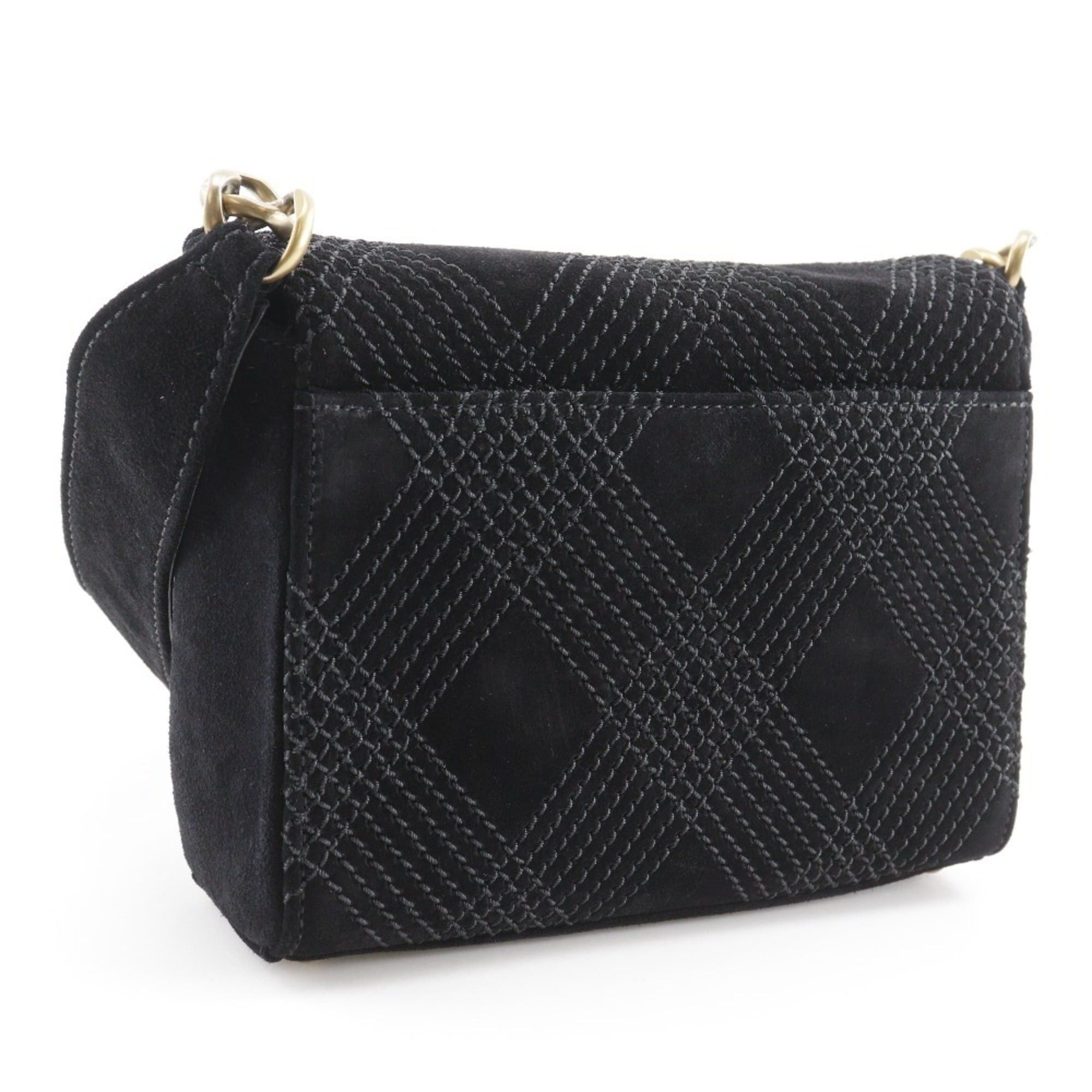 Chanel CHANEL Wild Stitch Shoulder Bag A19343Y02640, Black Suede, Crossbody, Turnlock, Women's Size ONE SIZE - 3 Thumbnail