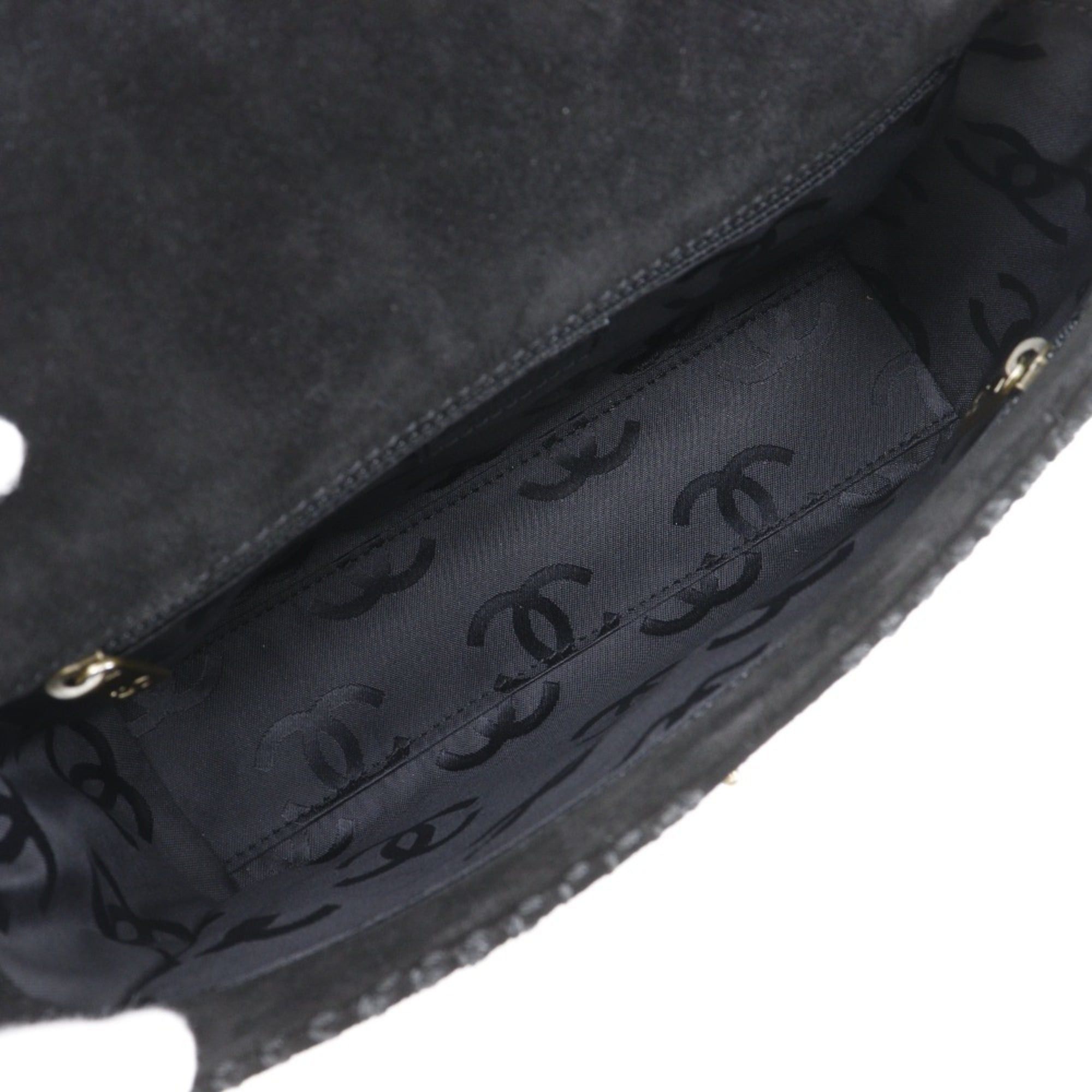 Chanel CHANEL Wild Stitch Shoulder Bag A19343Y02640, Black Suede, Crossbody, Turnlock, Women's Size ONE SIZE - 5 Thumbnail