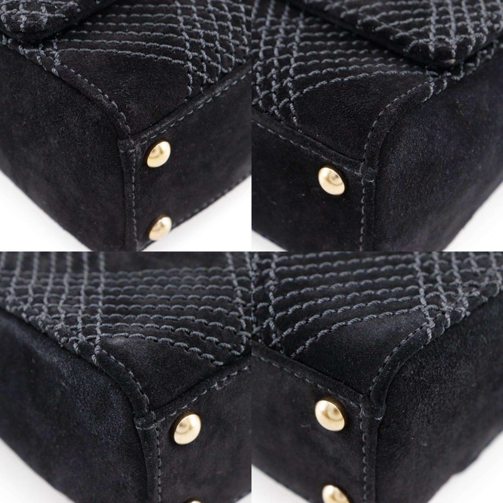 Chanel CHANEL Wild Stitch Shoulder Bag A19343Y02640, Black Suede, Crossbody, Turnlock, Women's Size ONE SIZE - 4 Thumbnail