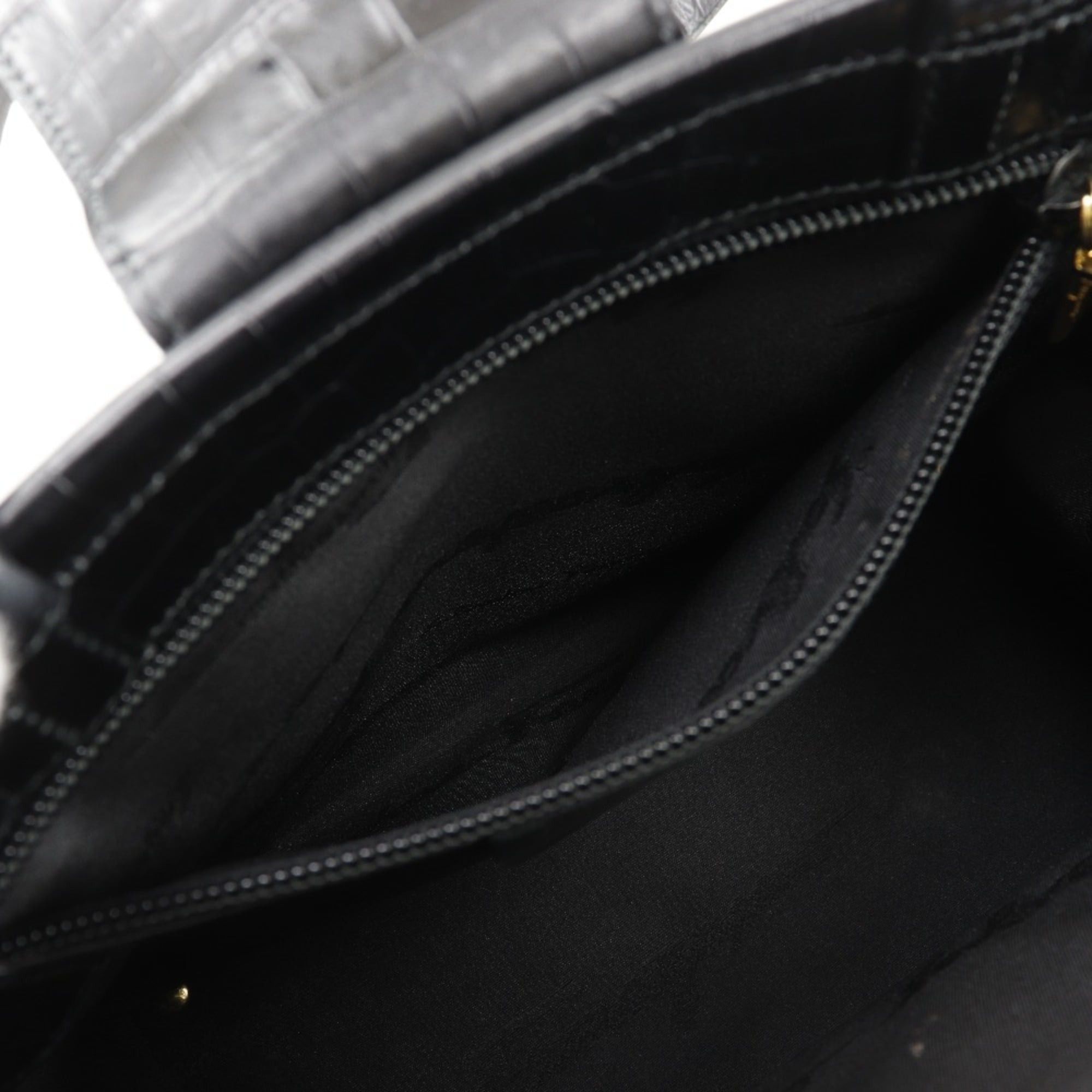 Salvatore Ferragamo Salvatore Ferragamo Vara Handbag, 2-Way Shoulder Bag AQ-21 8252, Embossed Leather, Black, Crossbody, Magnetic closure, Women's Size ONE SIZE - 4 Thumbnail
